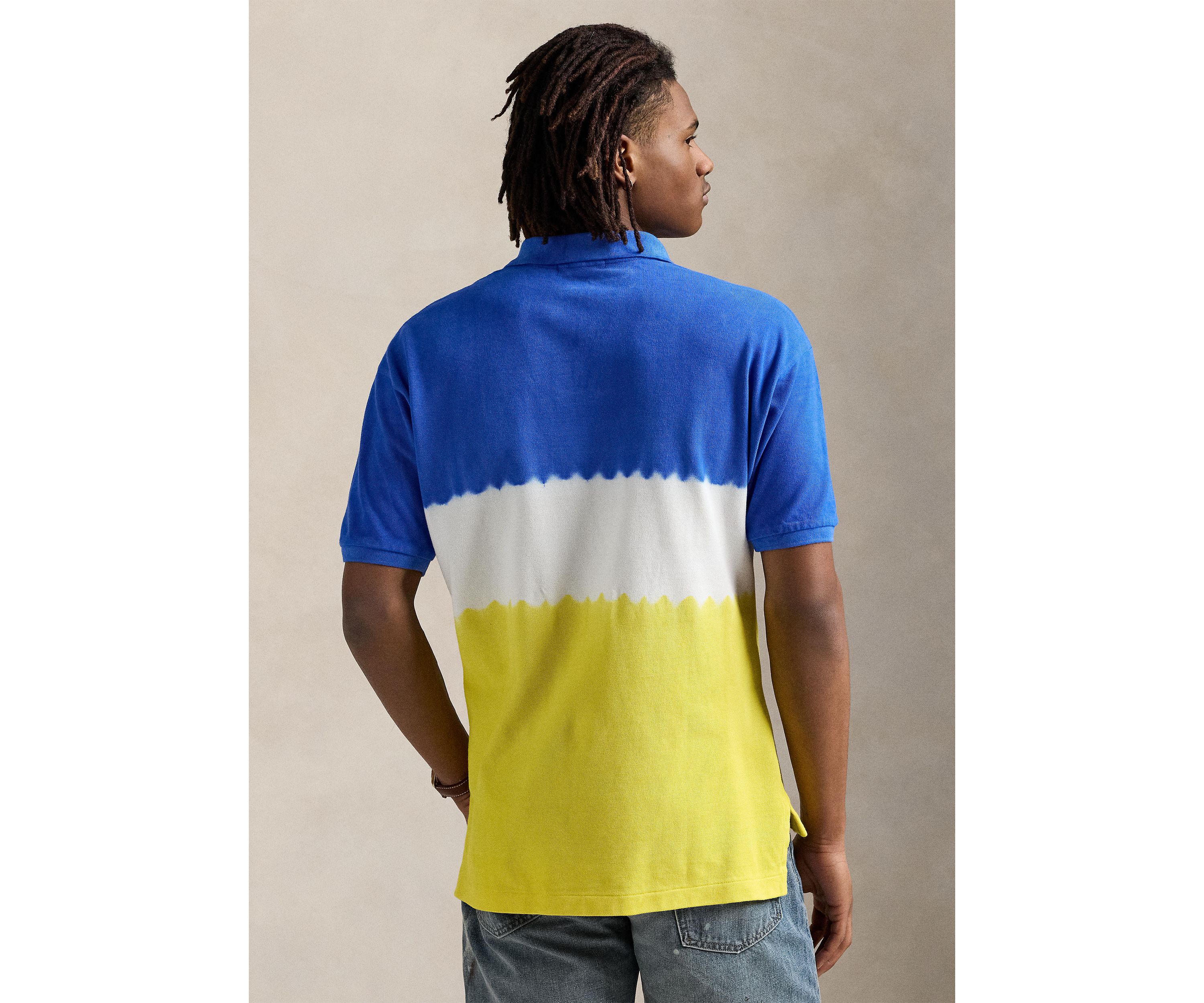 Classic Fit Dip Dyed Mesh Polo Shirt