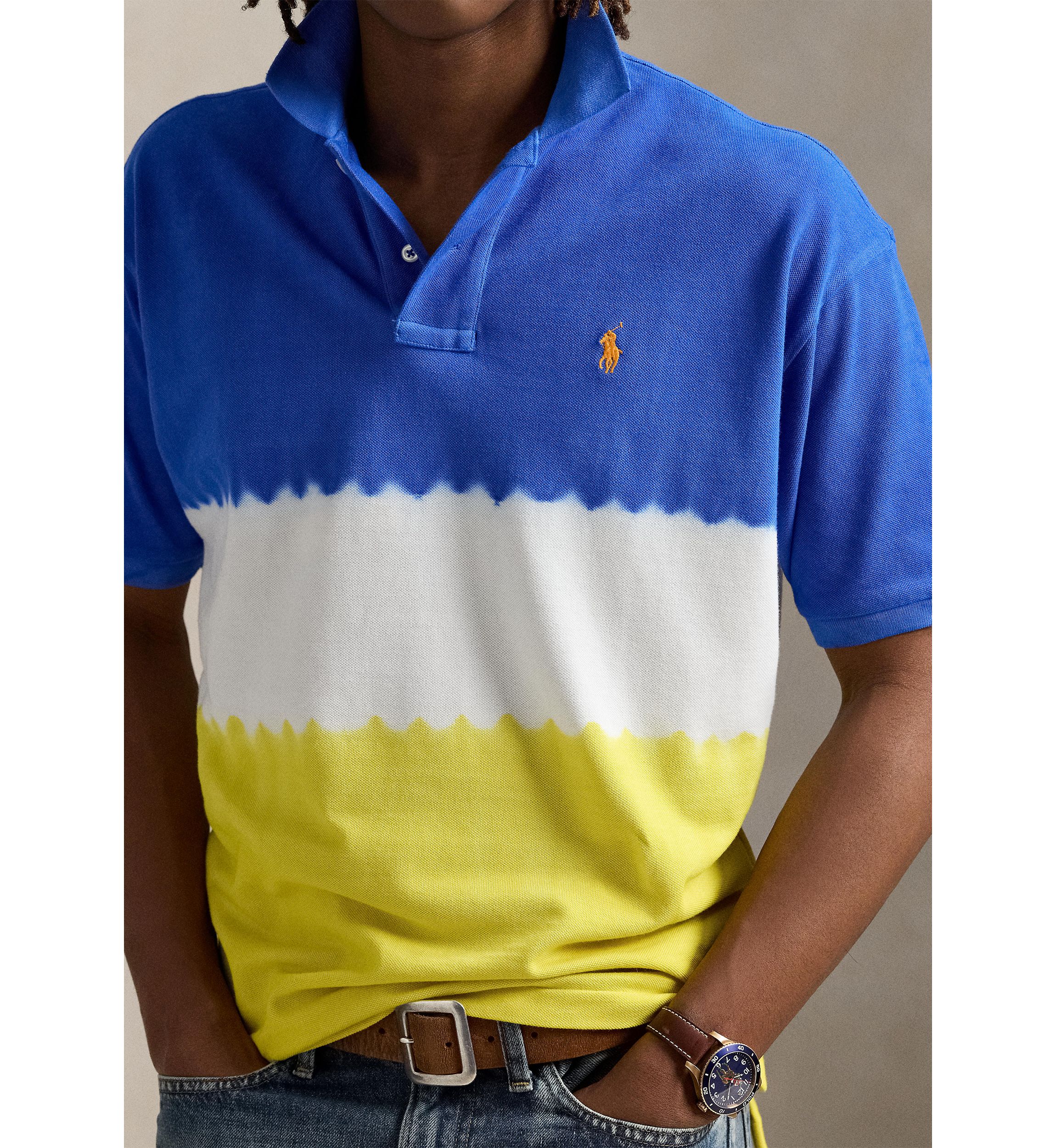 Classic Fit Dip Dyed Mesh Polo Shirt