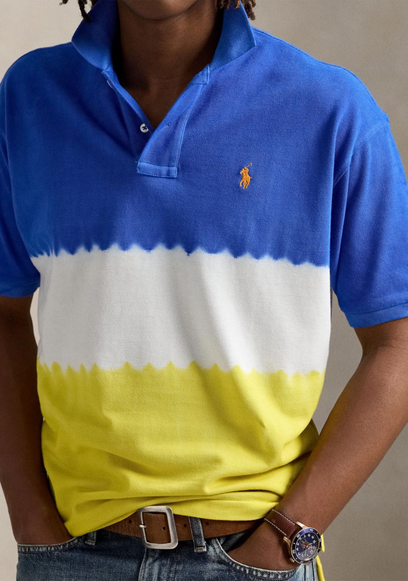 Classic Fit Dip Dyed Mesh Polo Shirt