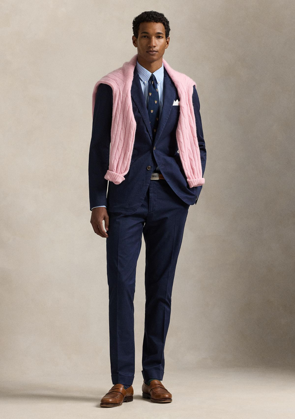 Classic Fit Striped Stretch Poplin Shirt