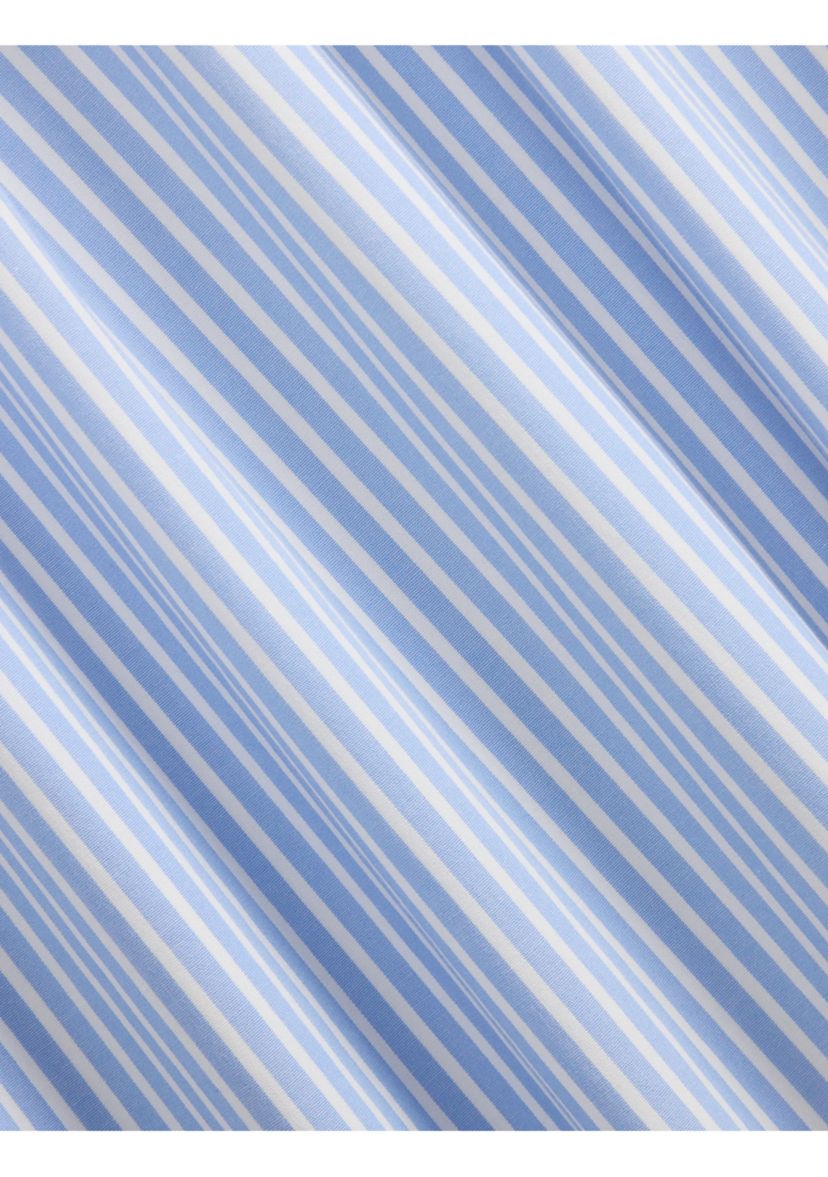 Classic Fit Striped Stretch Poplin Shirt