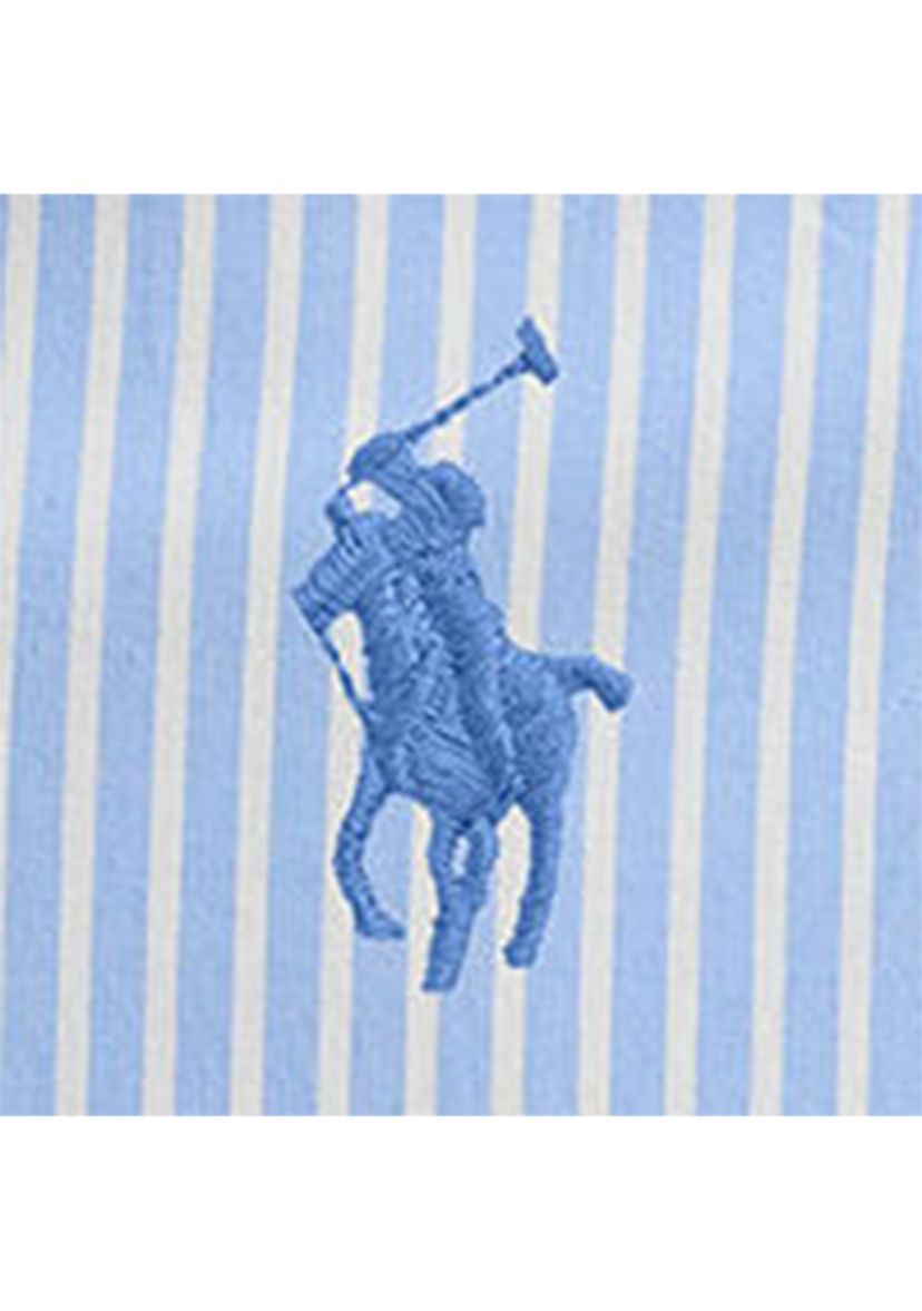 Classic Fit Striped Stretch Poplin Shirt