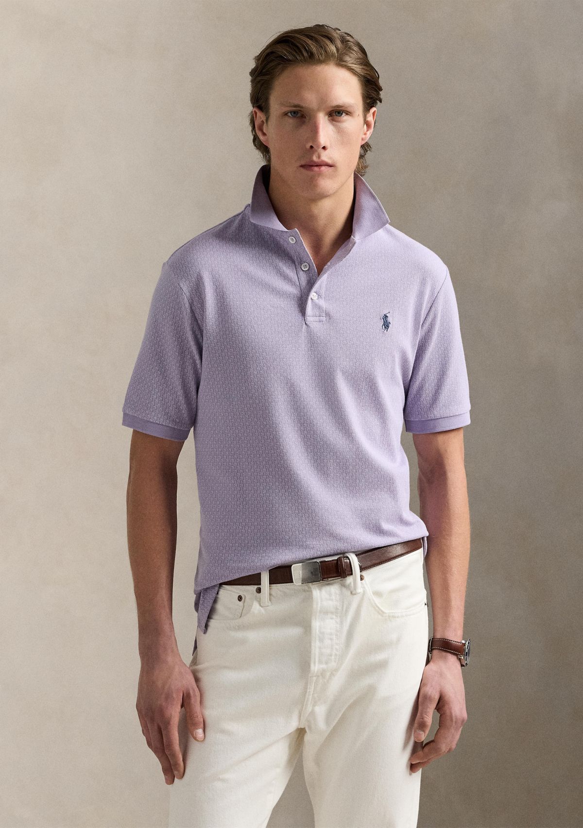 Classic Fit Stretch Mesh Polo Shirt