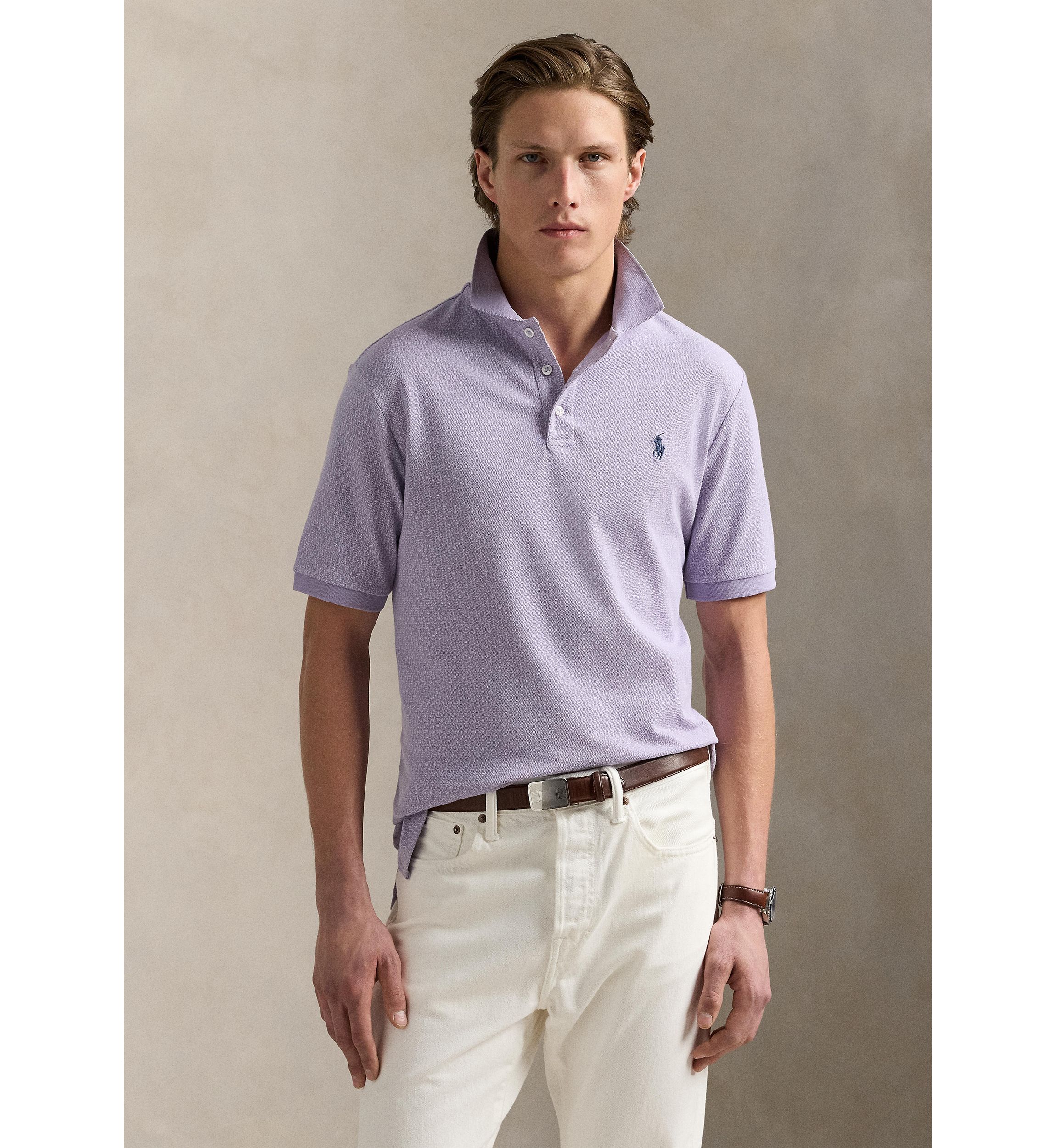Classic Fit Stretch Mesh Polo Shirt