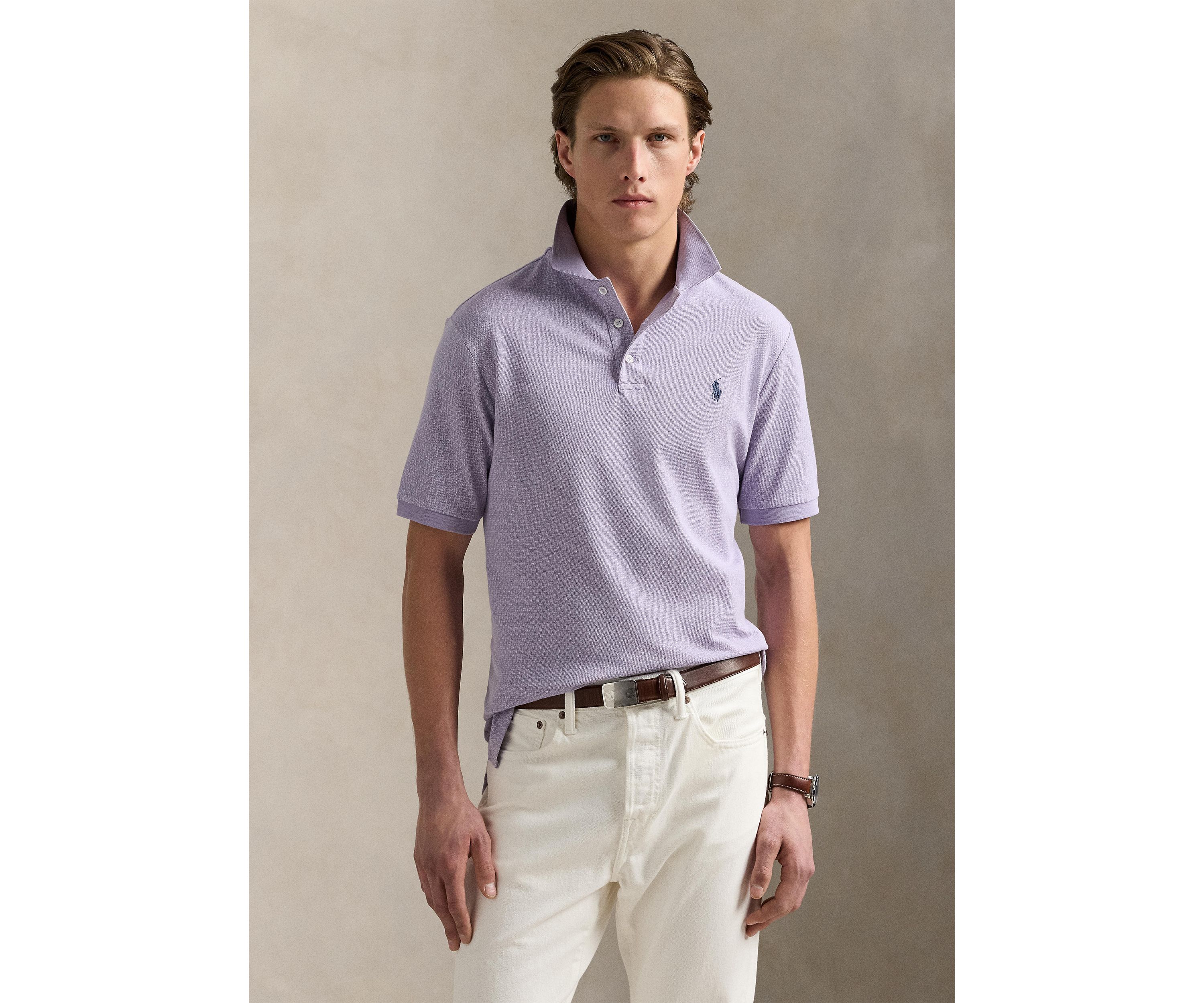 Classic Fit Stretch Mesh Polo Shirt