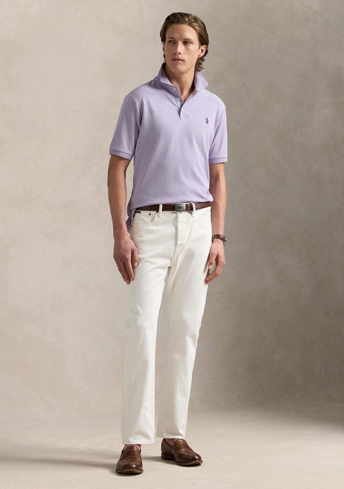 Classic Fit Stretch Mesh Polo Shirt