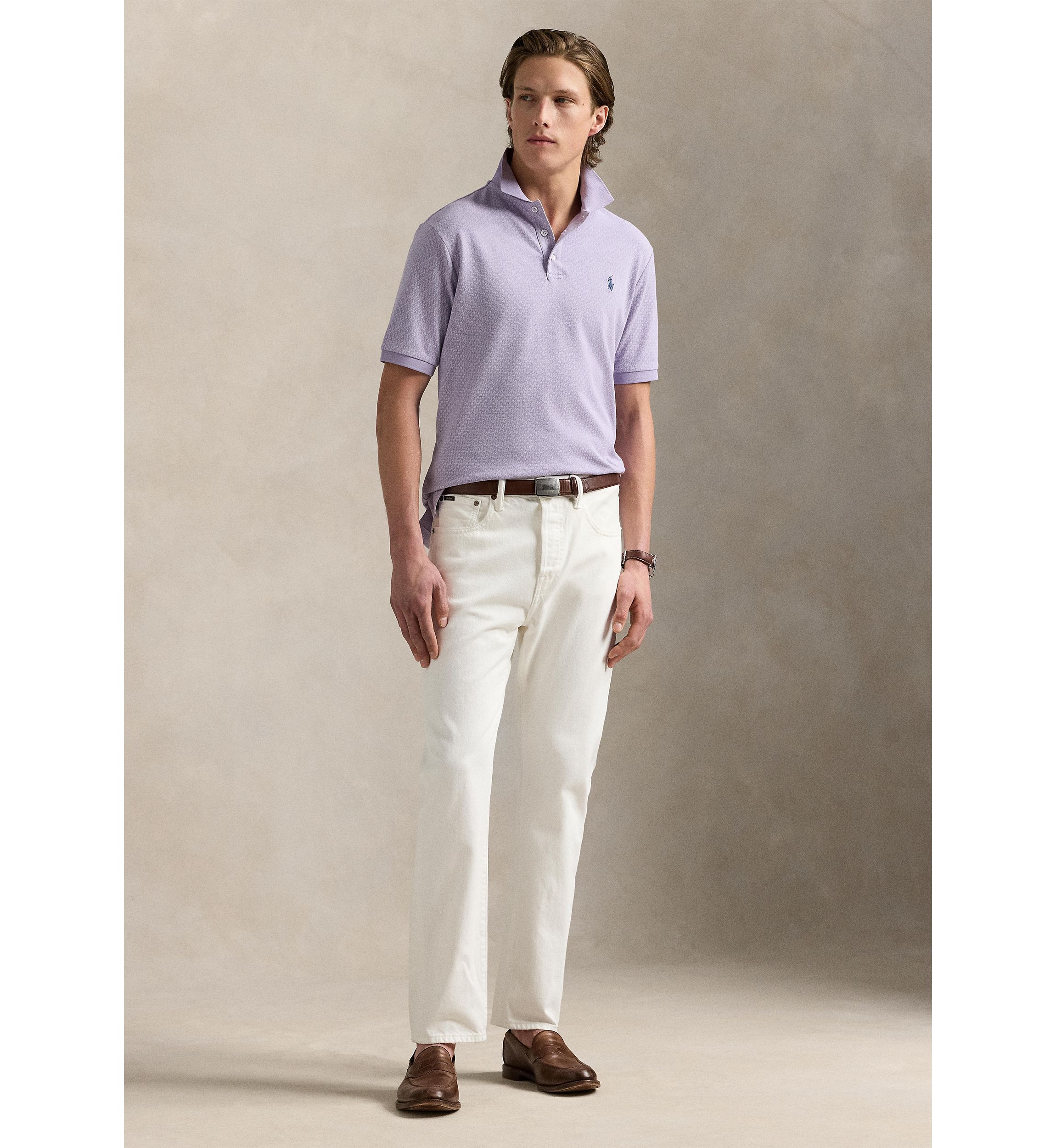 Classic Fit Stretch Mesh Polo Shirt