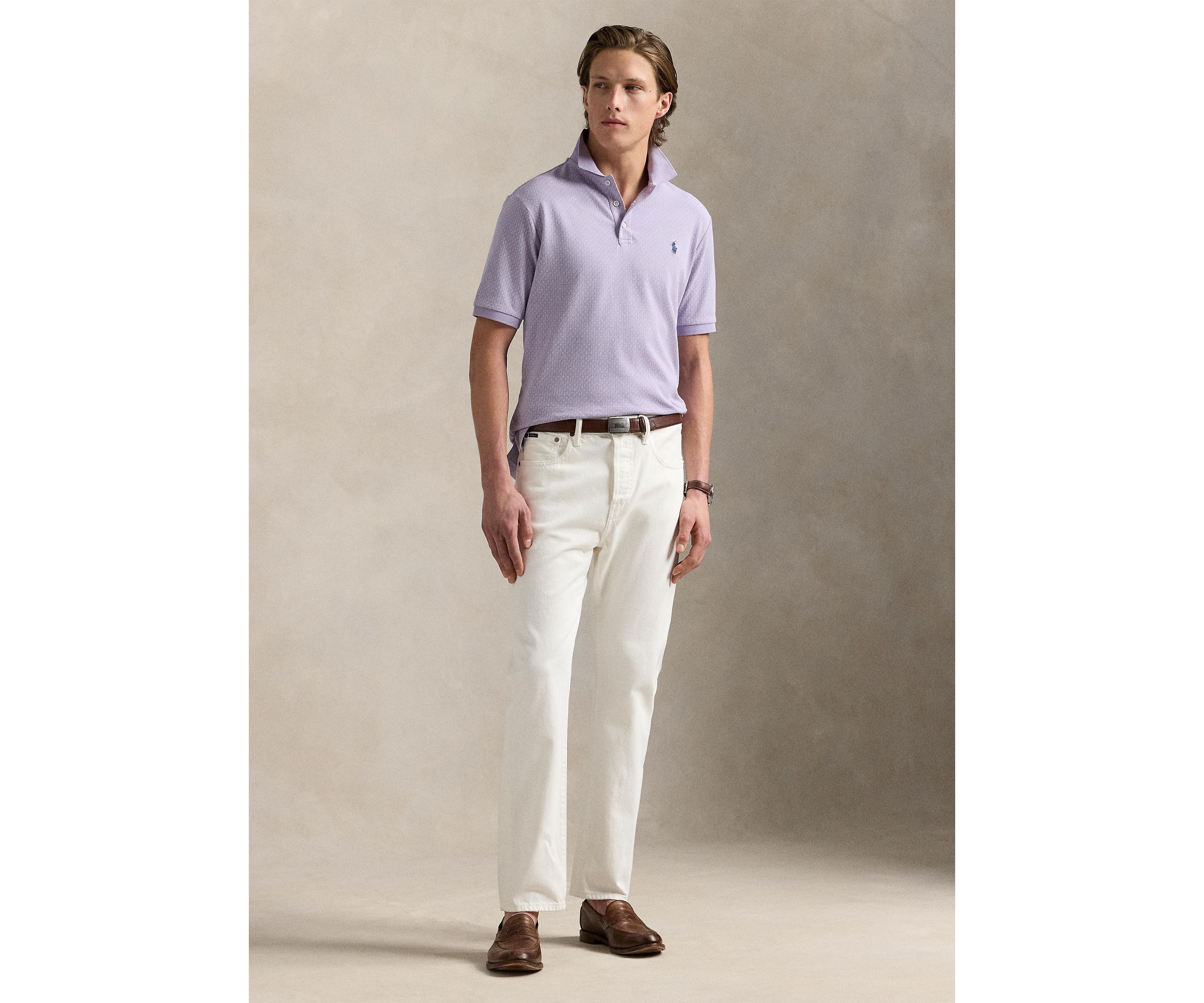 Classic Fit Stretch Mesh Polo Shirt