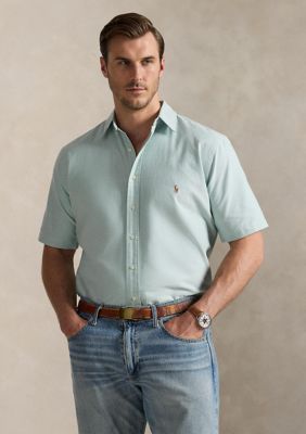 Polo Ralph Lauren Men's Big & Tall Oxford Short-Sleeve Shirt, Green, 3X Big