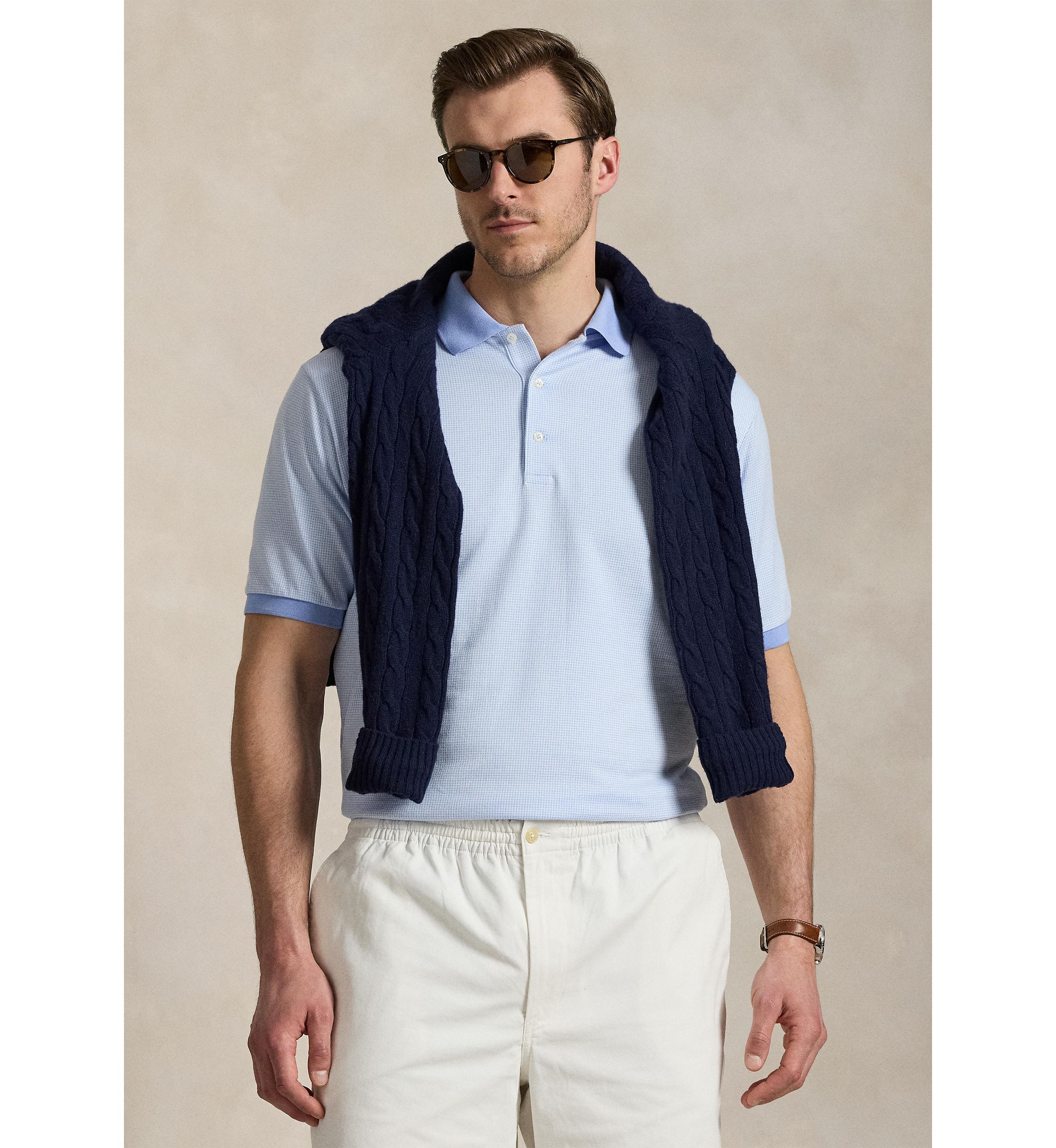 Big & Tall Houndstooth Jersey Polo Shirt