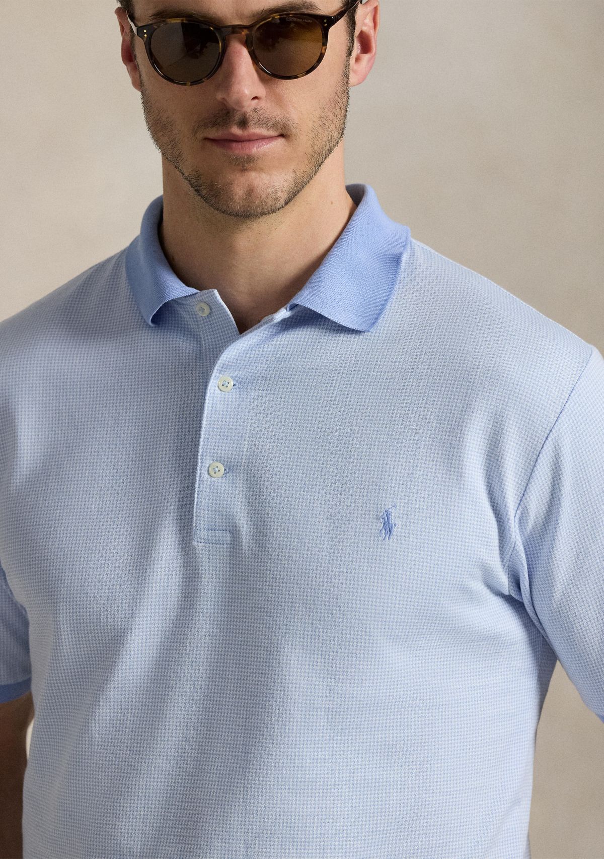 Big & Tall Houndstooth Jersey Polo Shirt