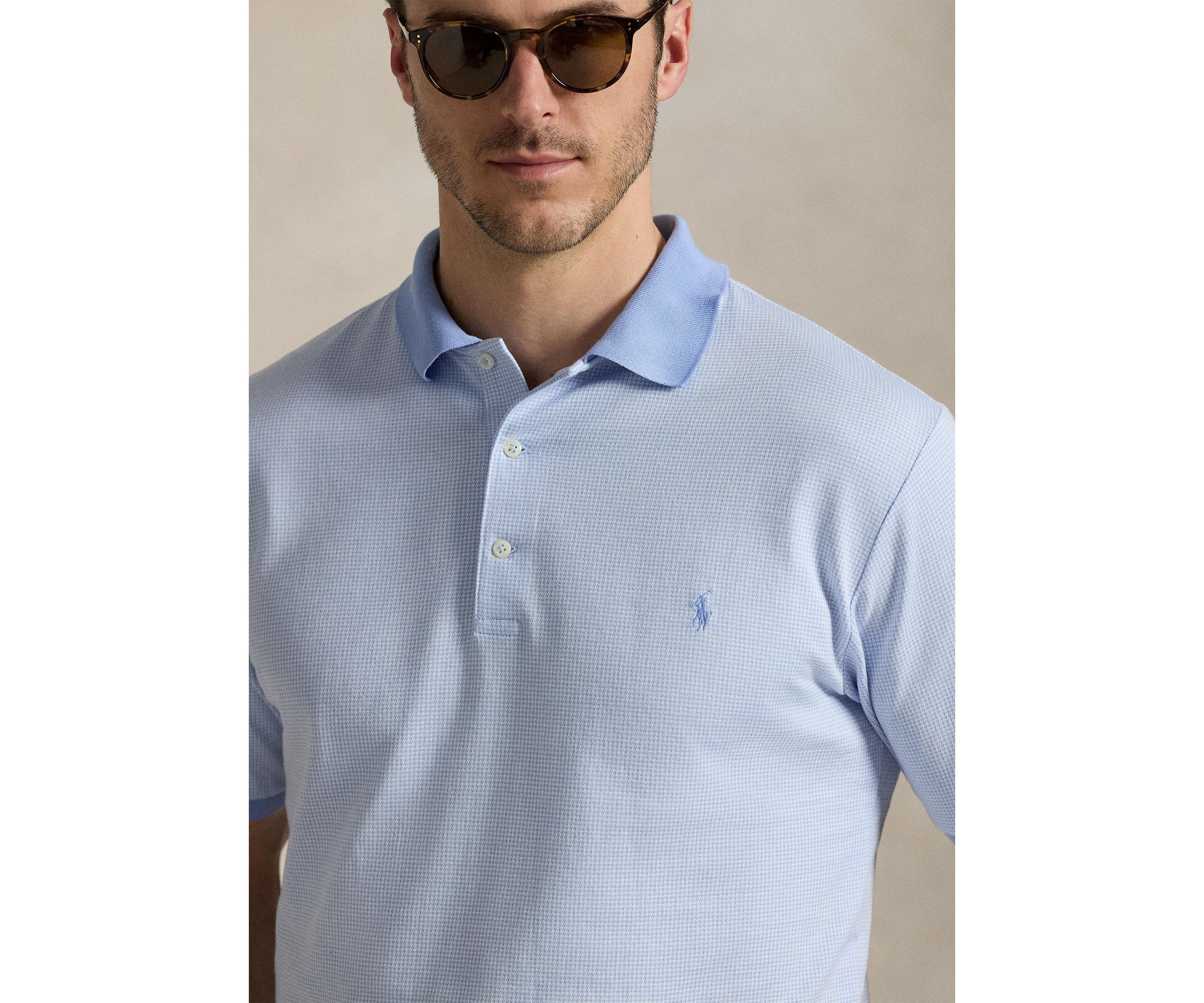 Big & Tall Houndstooth Jersey Polo Shirt