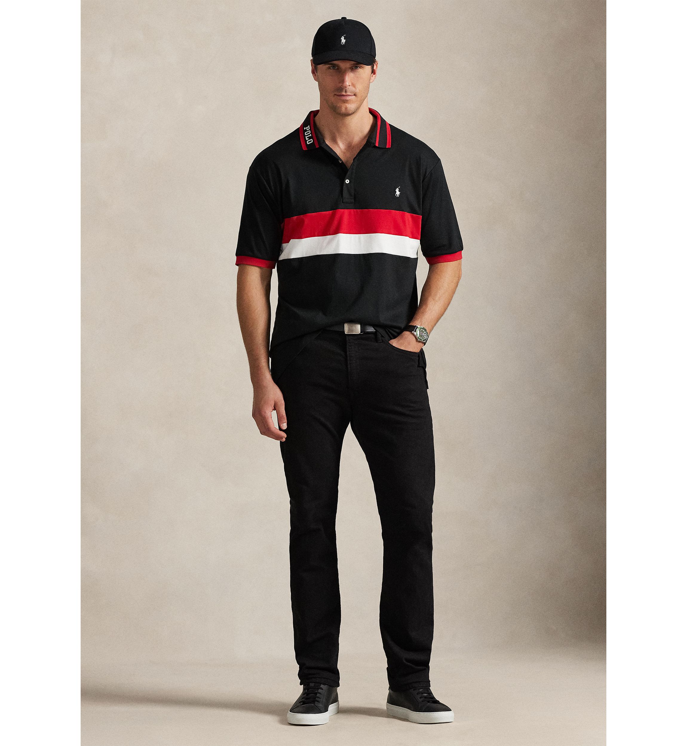 Big & Tall Striped Soft Cotton Polo Shirt