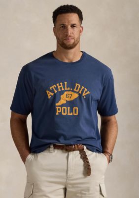 Polo Ralph Lauren Men's Big & Tall Jersey Graphic T-Shirt, Navy Blue, 2XL Long