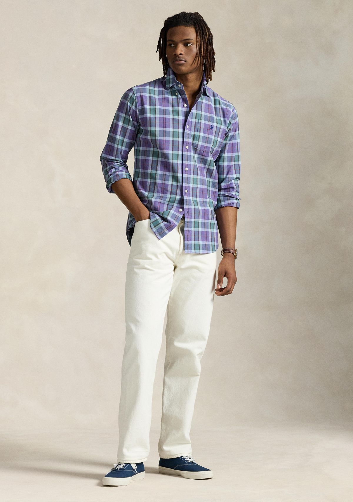 Classic Fit Plaid Oxford Shirt