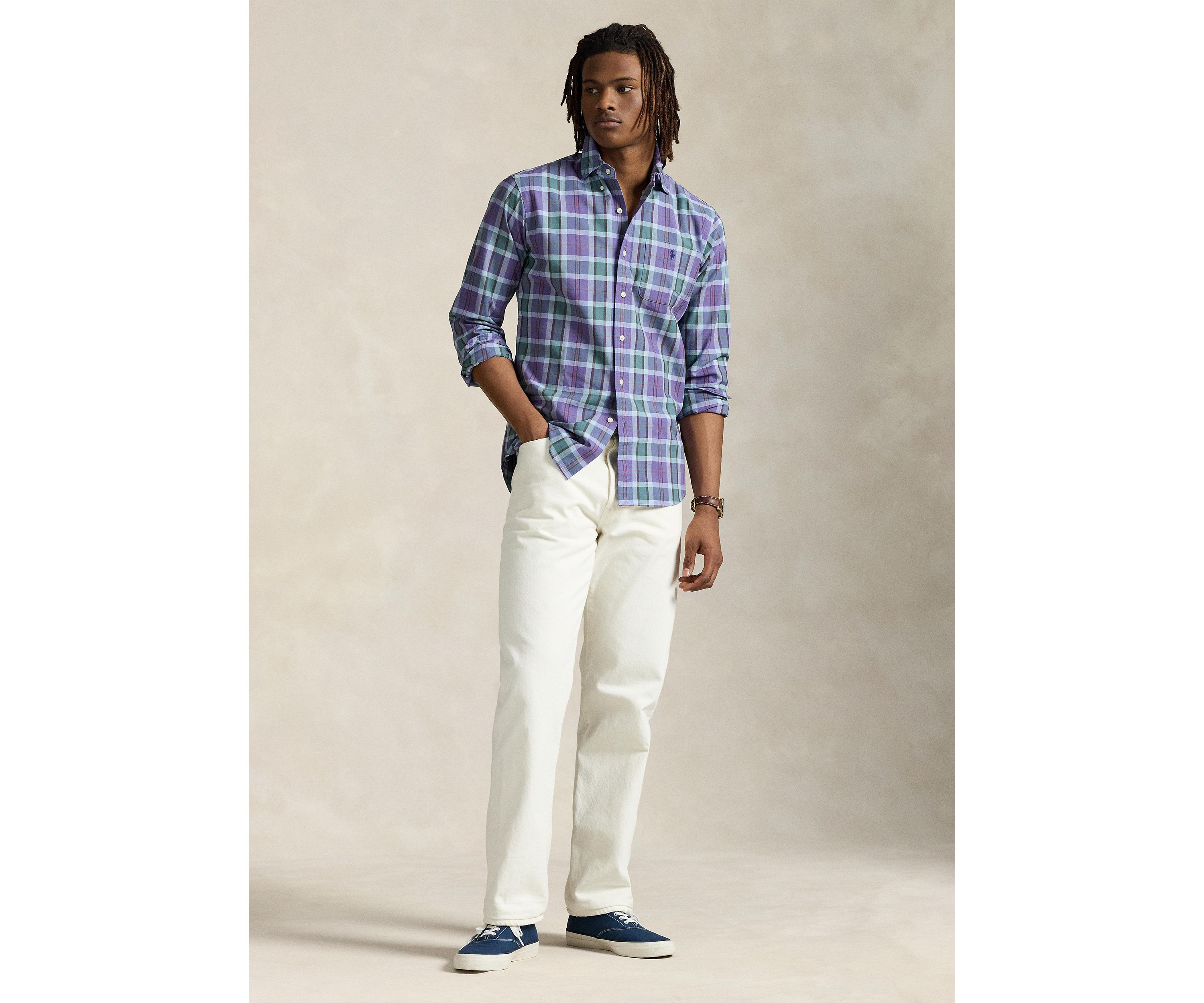 Classic Fit Plaid Oxford Shirt