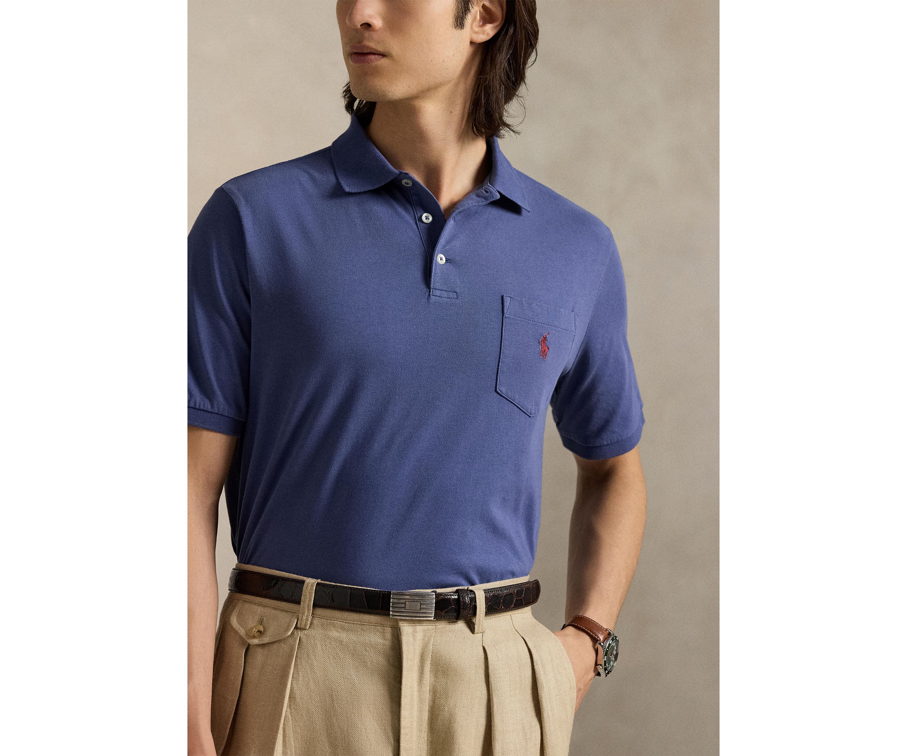 Classic Fit Jersey Pocket Polo Shirt