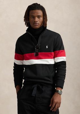Ester L S Knit Zip Pullover Black Stripes Sandsh