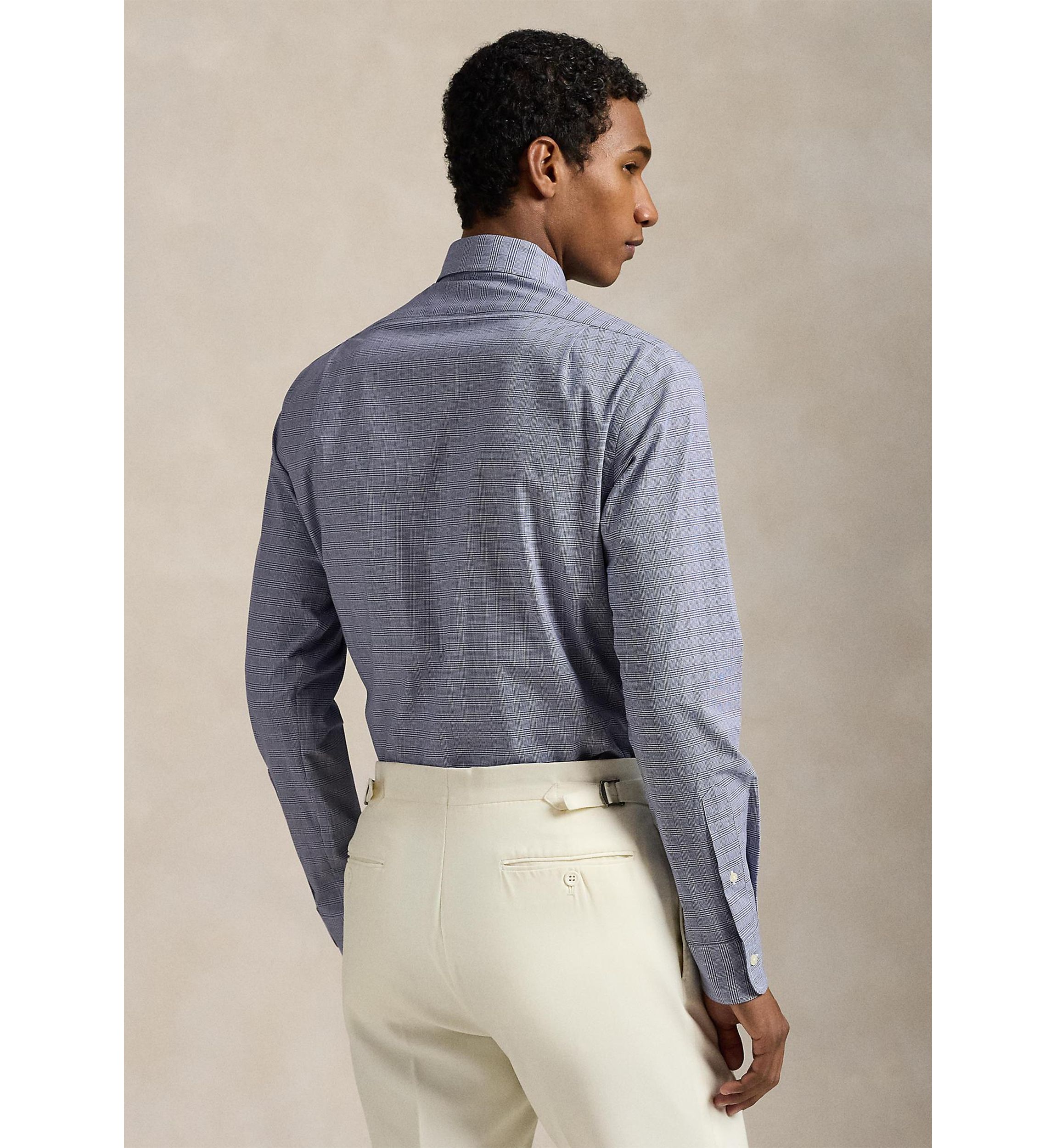 Classic Fit Plaid Stretch Poplin Shirt