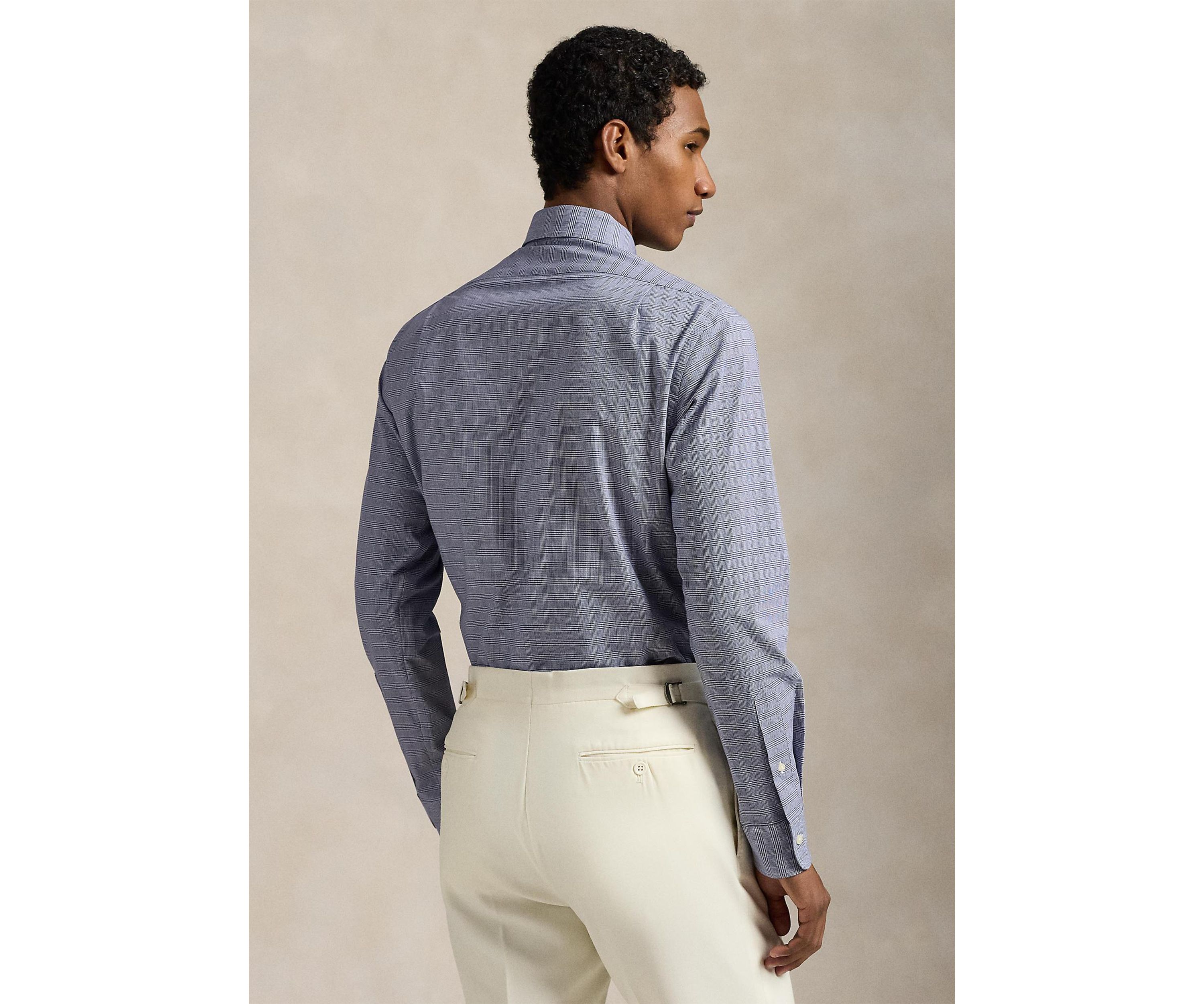 Classic Fit Plaid Stretch Poplin Shirt