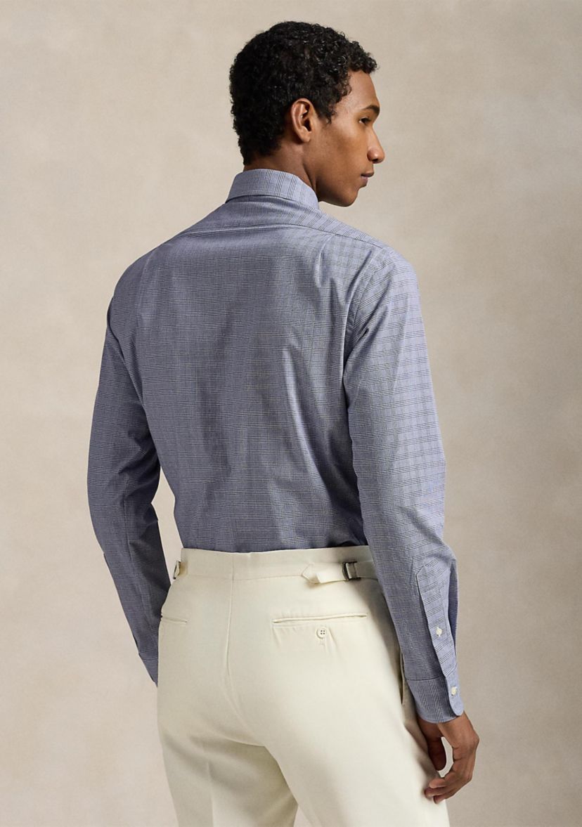 Classic Fit Plaid Stretch Poplin Shirt