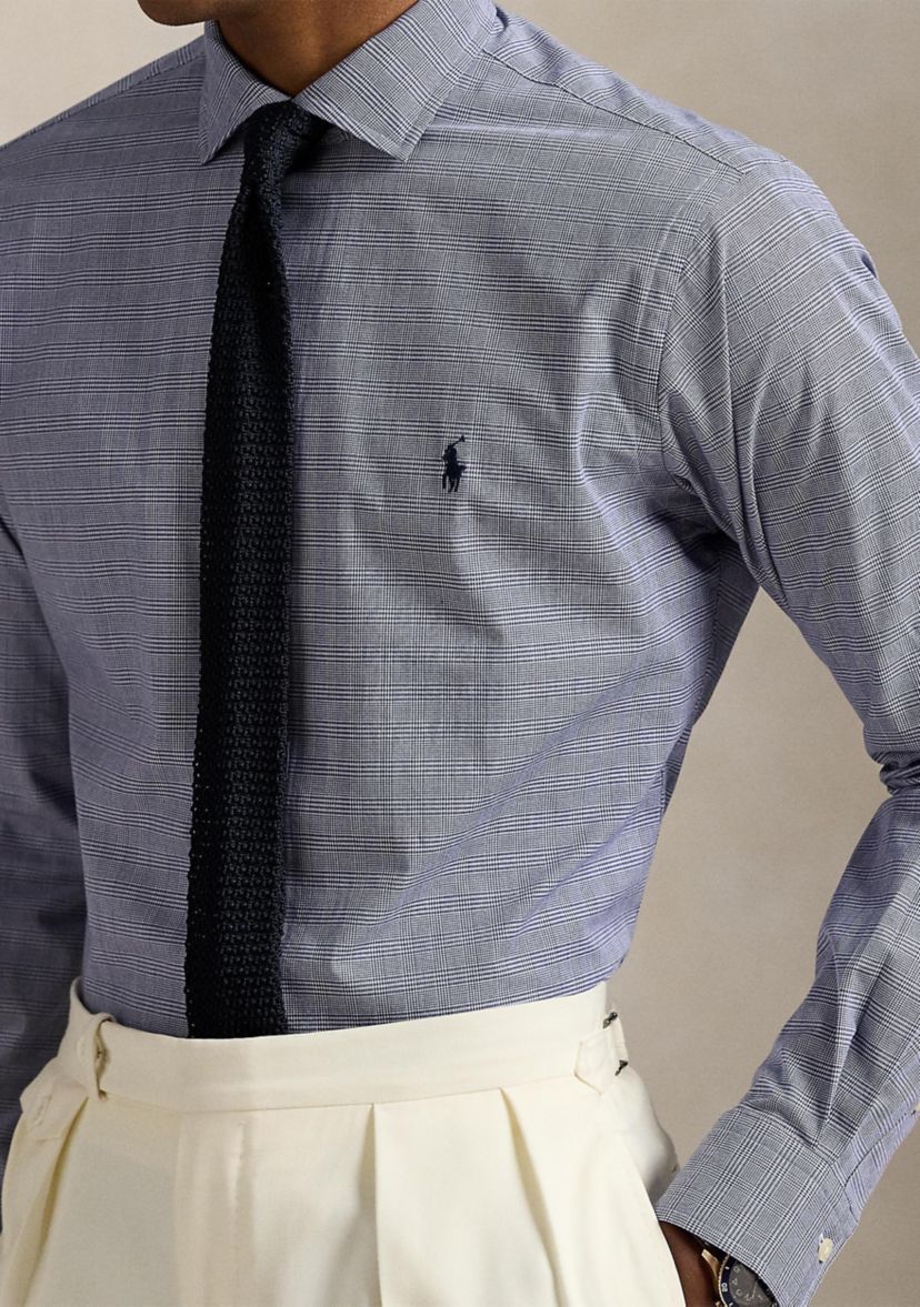 Classic Fit Plaid Stretch Poplin Shirt
