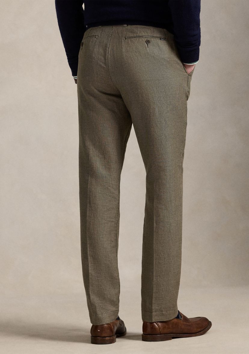 Straight Fit Houndstooth Twill Pants