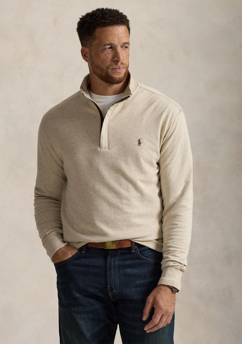 Big & Tall Luxury Jersey Quarter-Zip Pullover