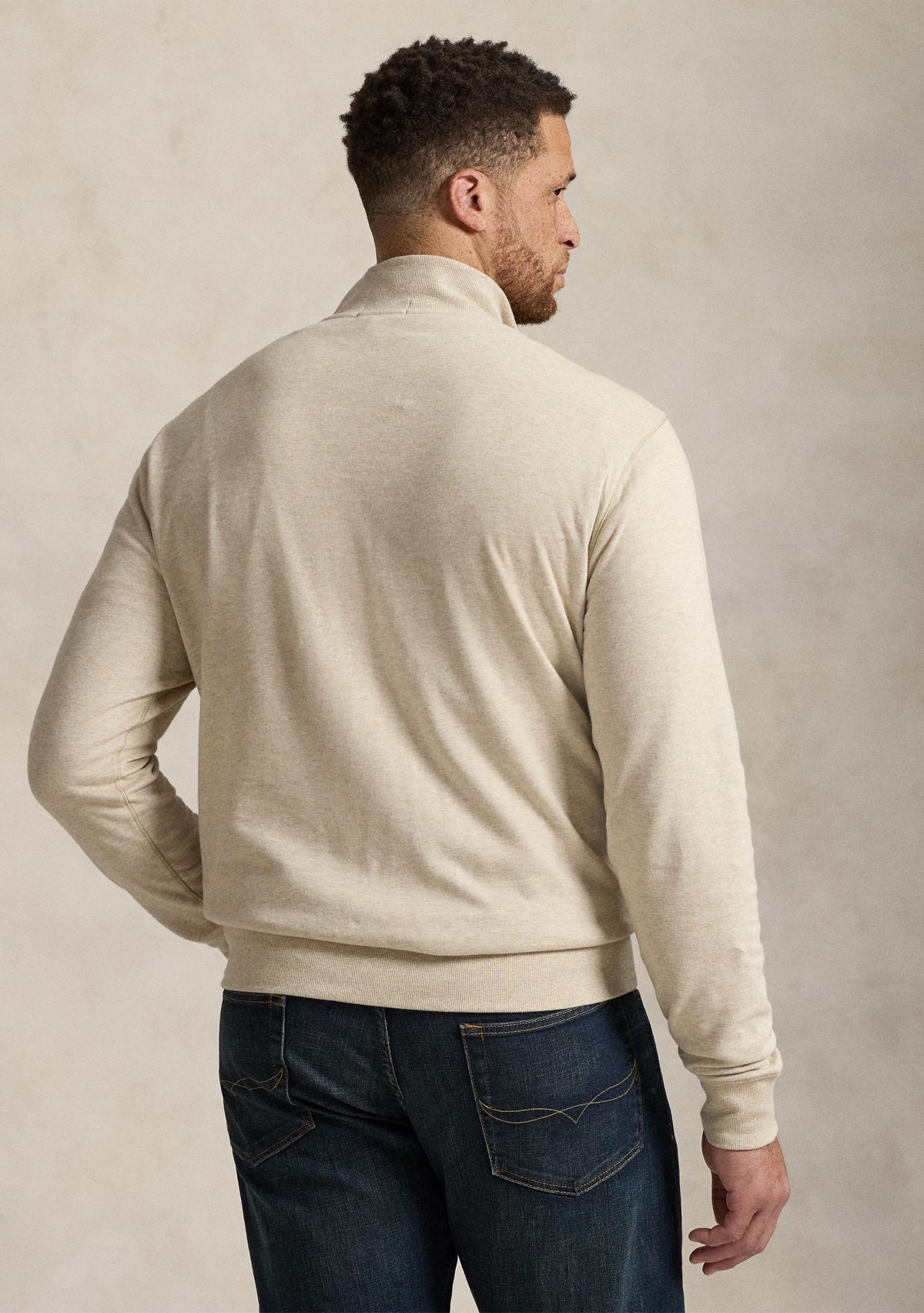 Big & Tall Luxury Jersey Quarter-Zip Pullover