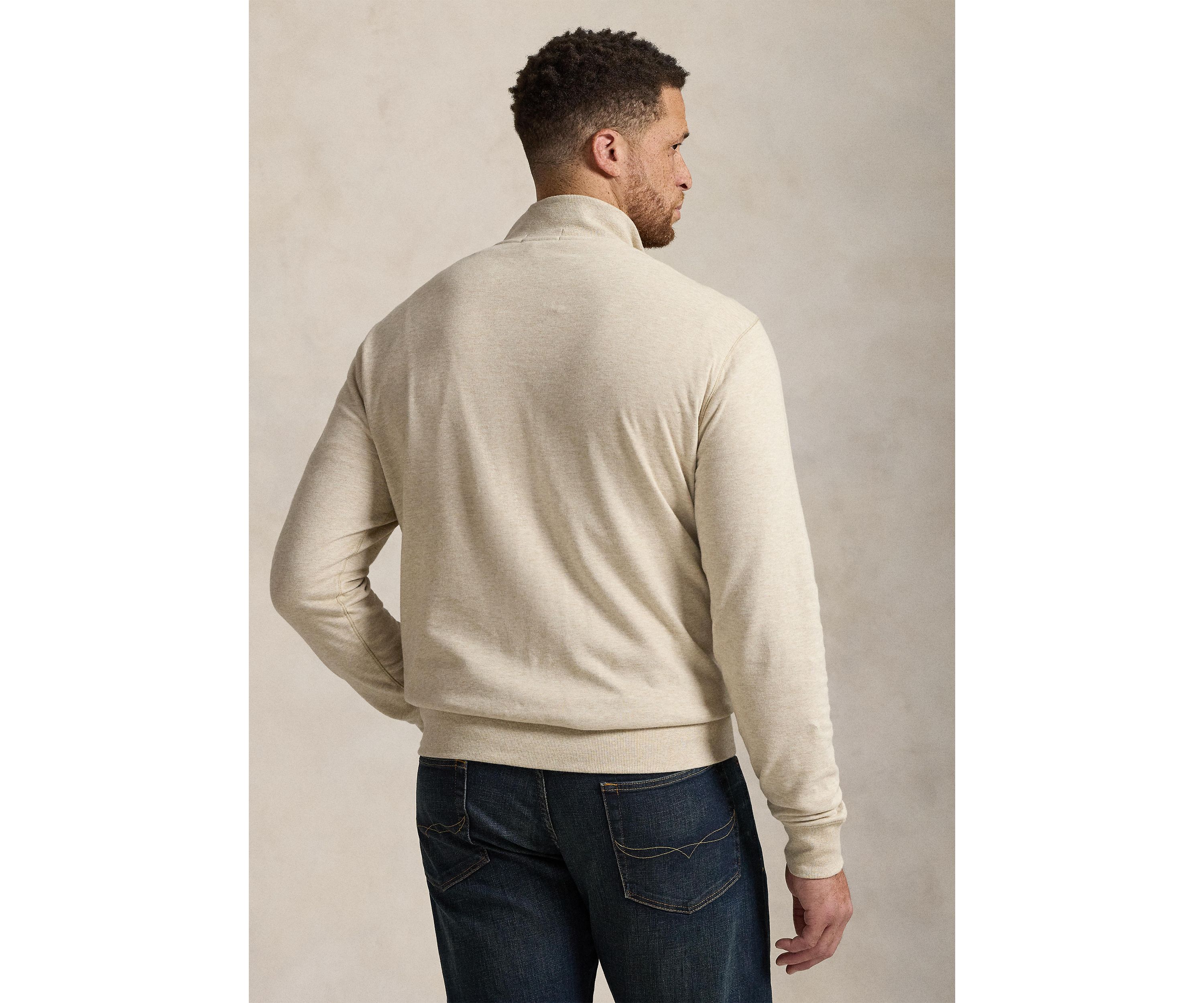 Big & Tall Luxury Jersey Quarter-Zip Pullover