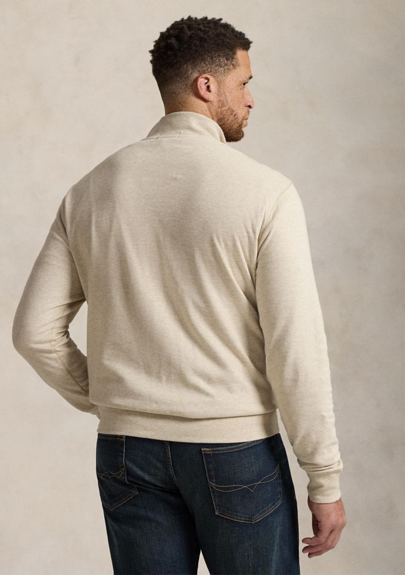 Big & Tall Luxury Jersey Quarter-Zip Pullover