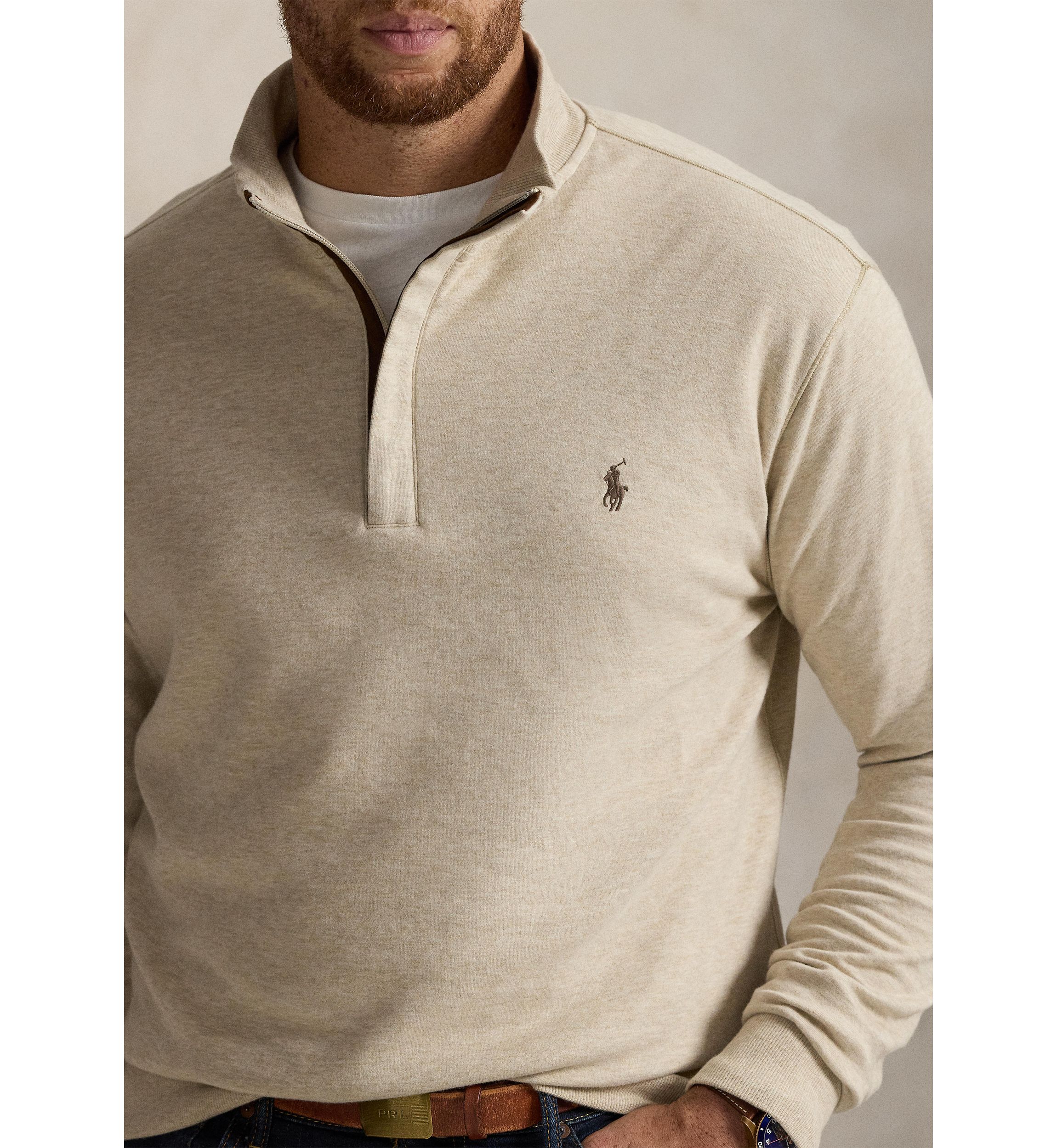 Big & Tall Luxury Jersey Quarter-Zip Pullover