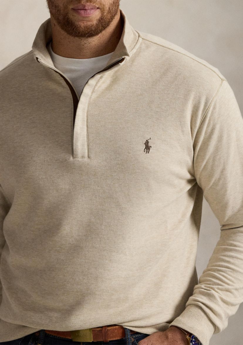 Big & Tall Luxury Jersey Quarter-Zip Pullover