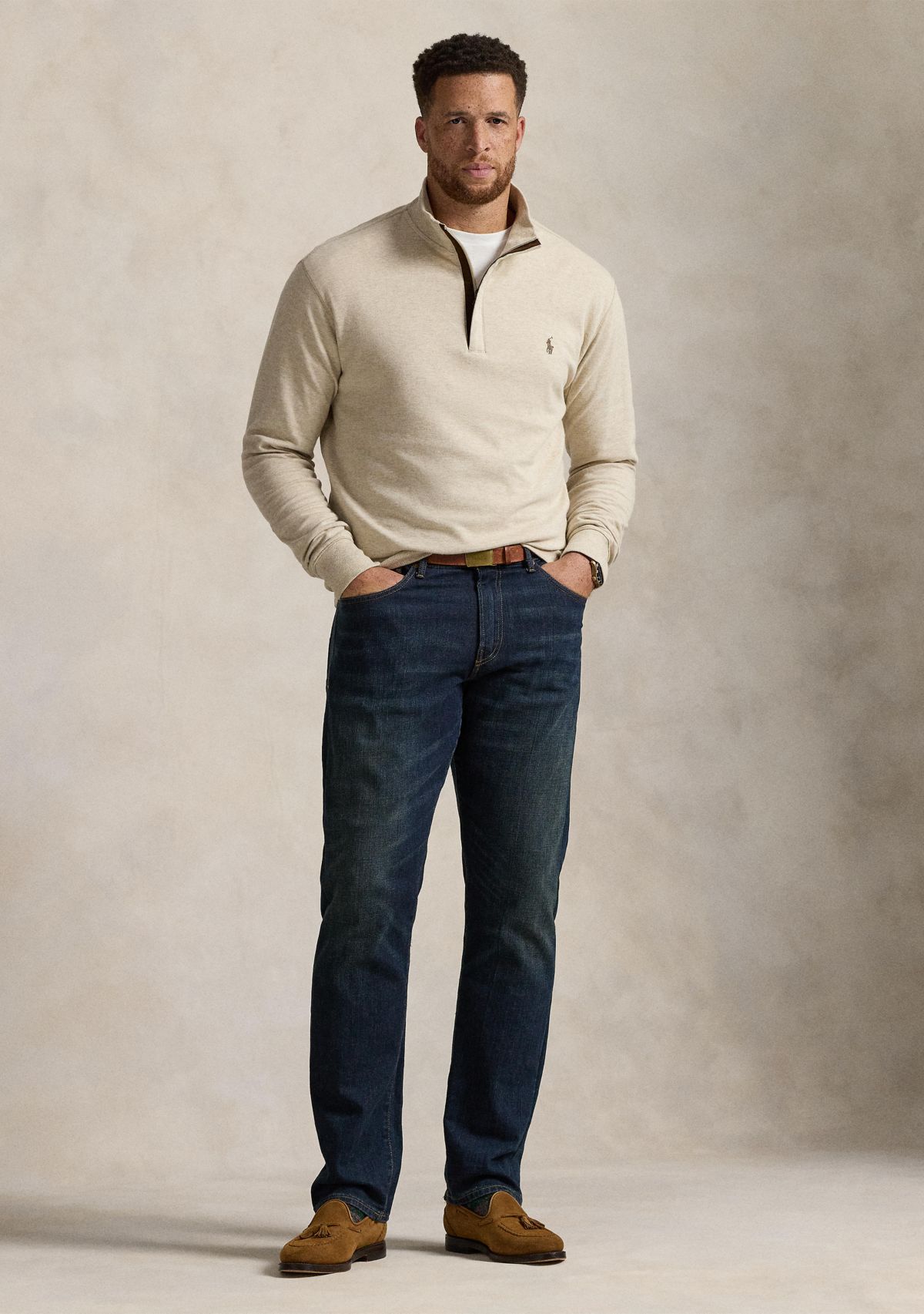 Big & Tall Luxury Jersey Quarter-Zip Pullover