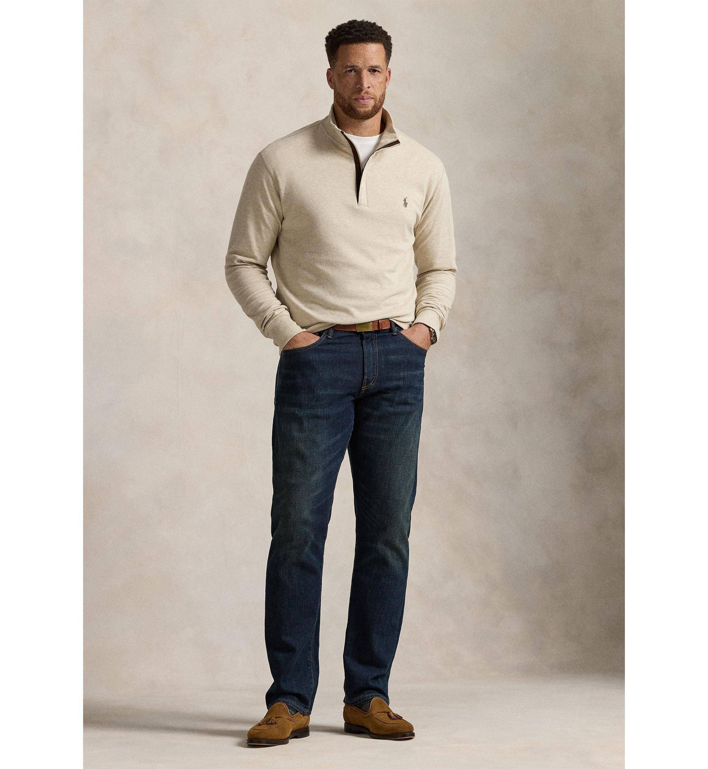 Big & Tall Luxury Jersey Quarter-Zip Pullover