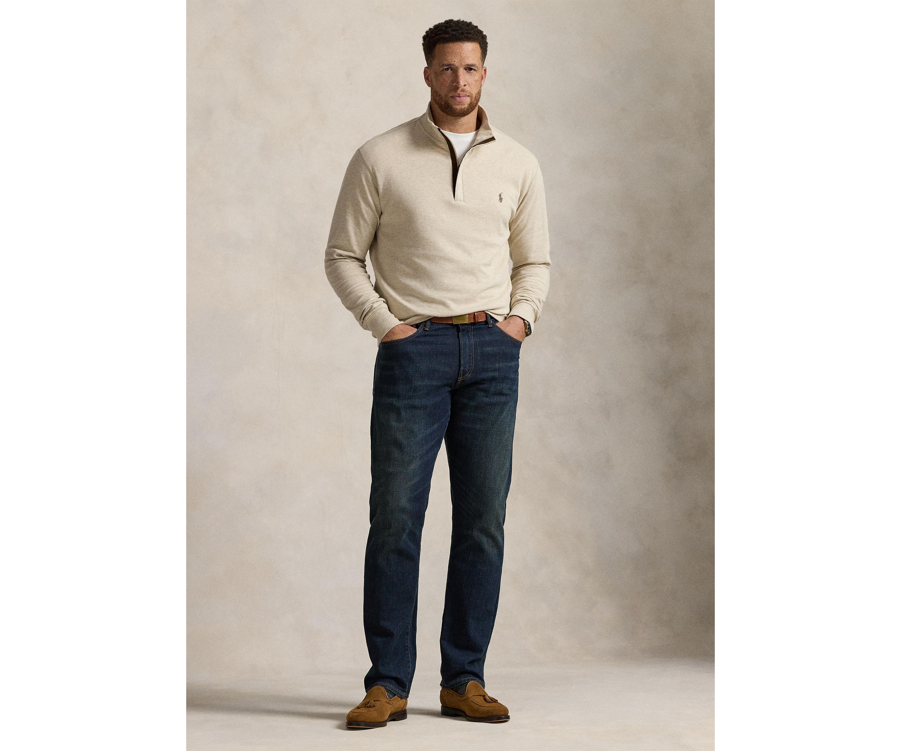 Big & Tall Luxury Jersey Quarter-Zip Pullover