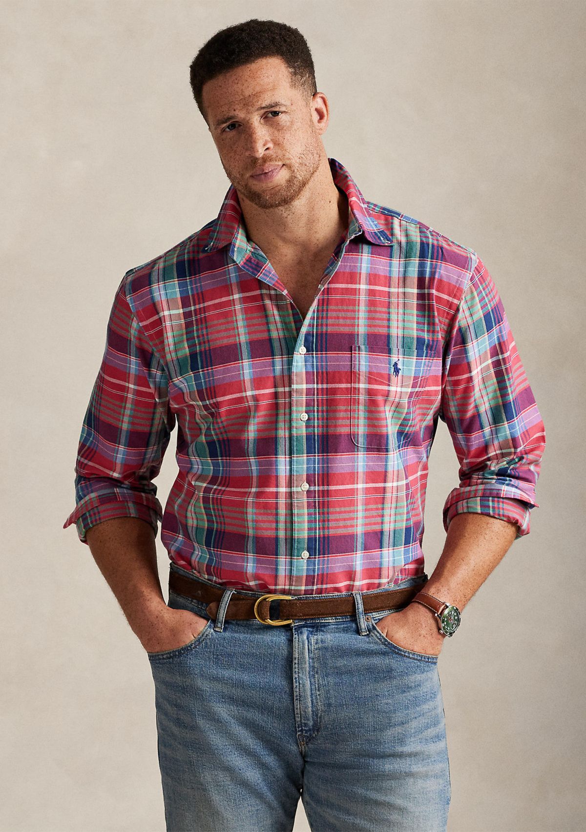 Big & Tall Plaid Oxford Shirt