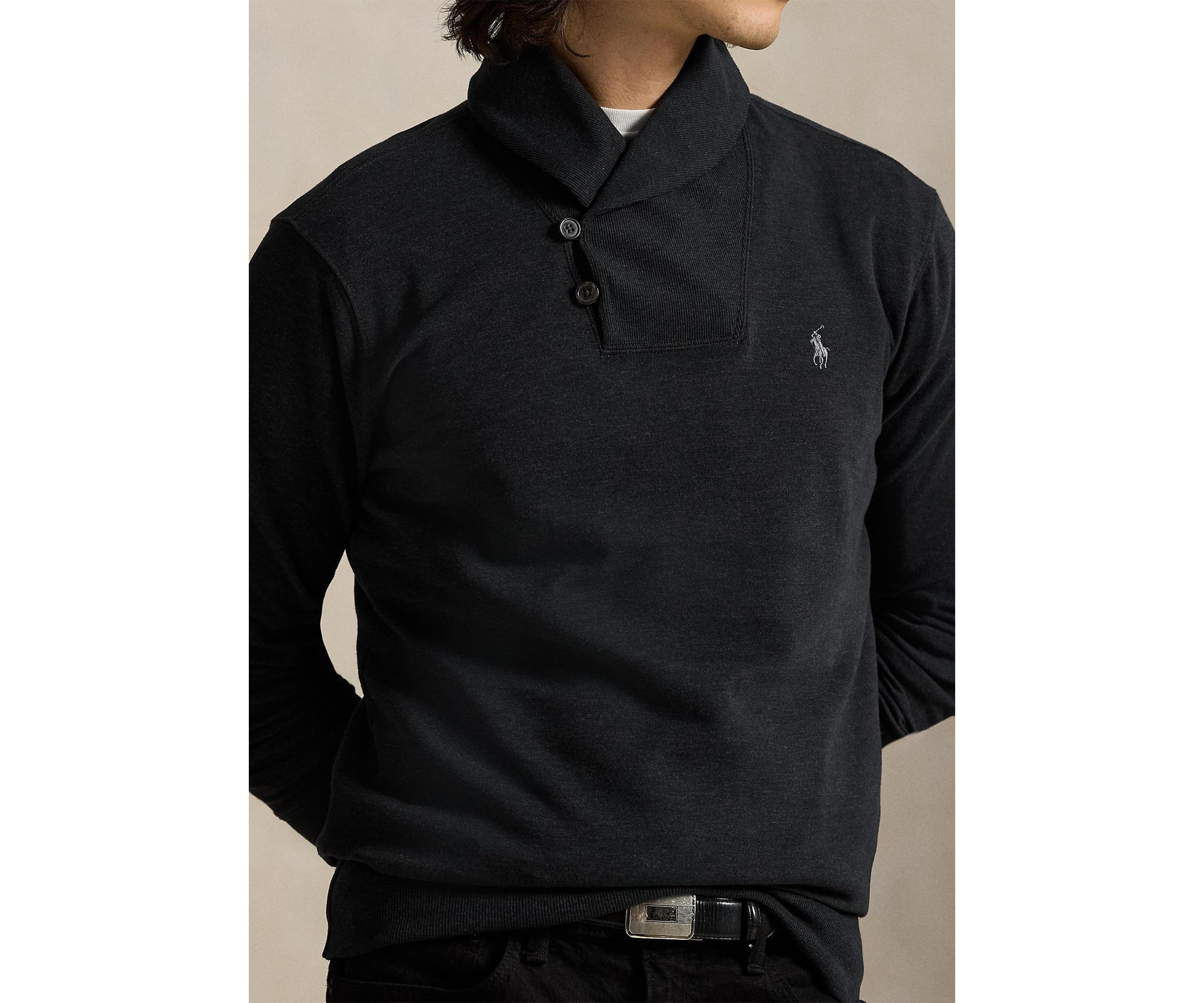 Luxury Jersey Shawl-Collar Pullover