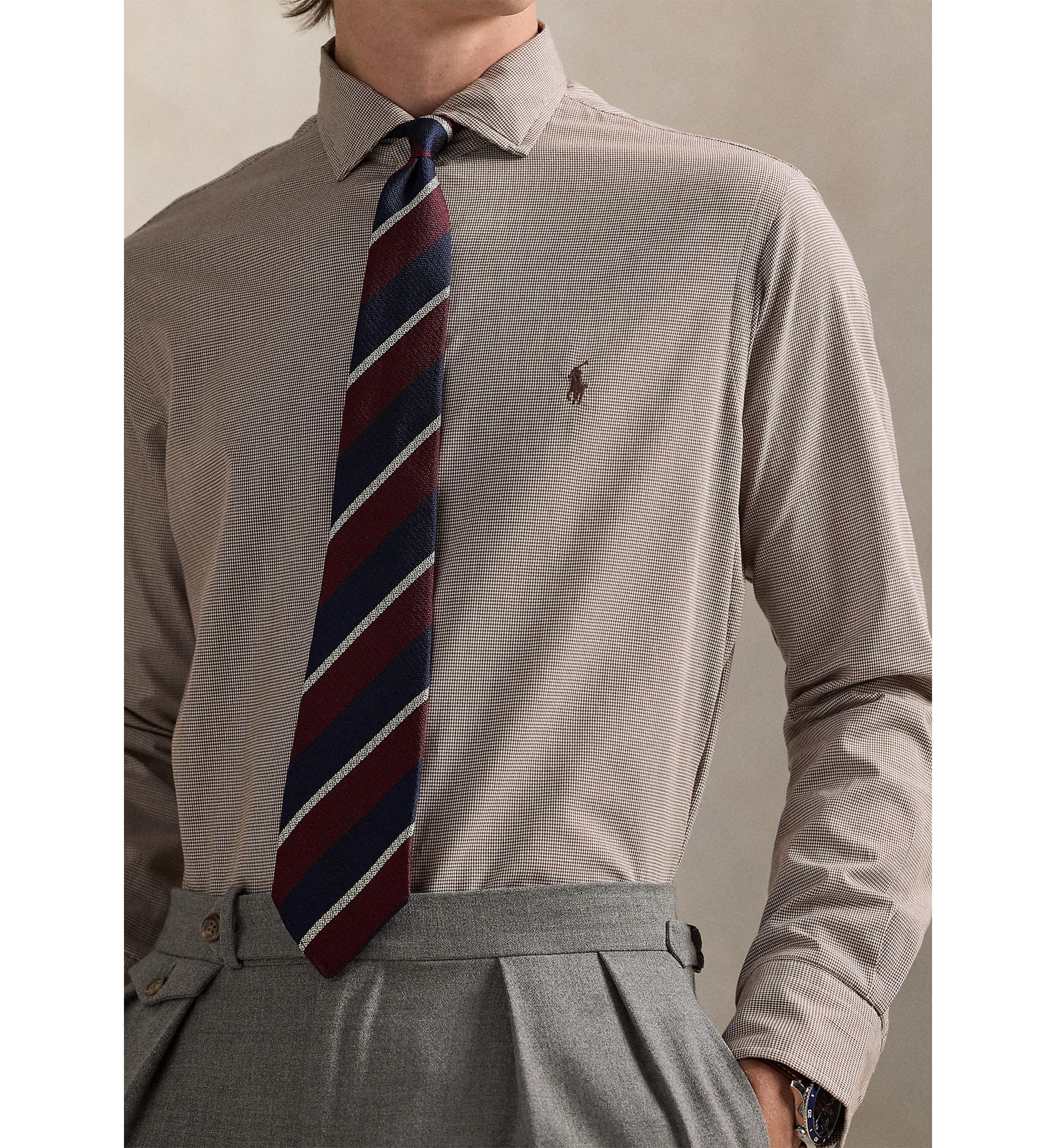 Classic Fit Houndstooth Twill Shirt