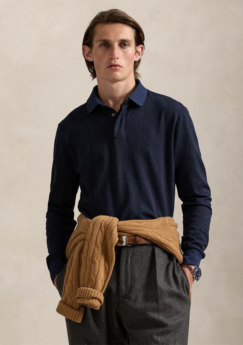 Classic Fit Glen Plaid Jersey Polo Shirt
