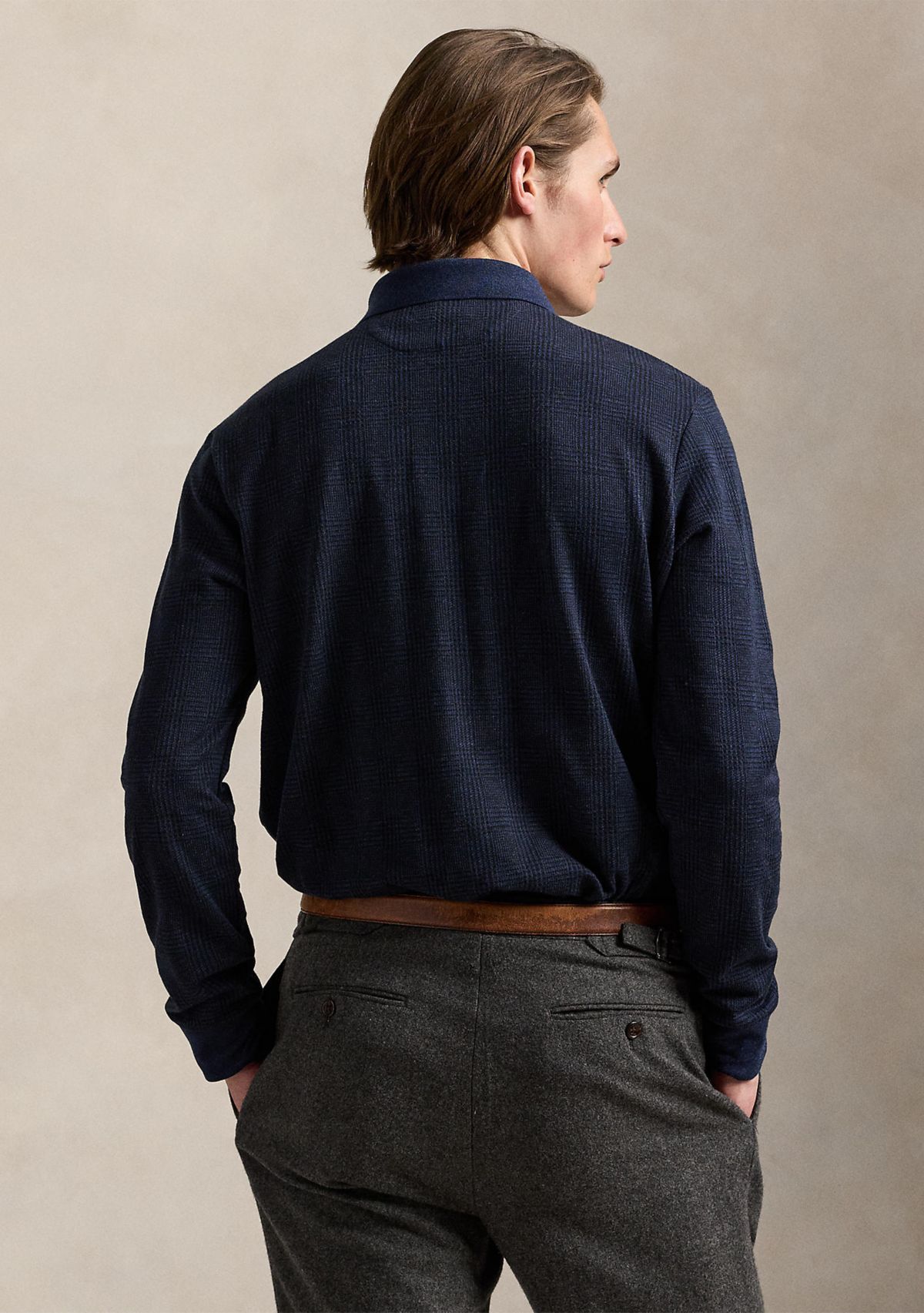 Classic Fit Glen Plaid Jersey Polo Shirt