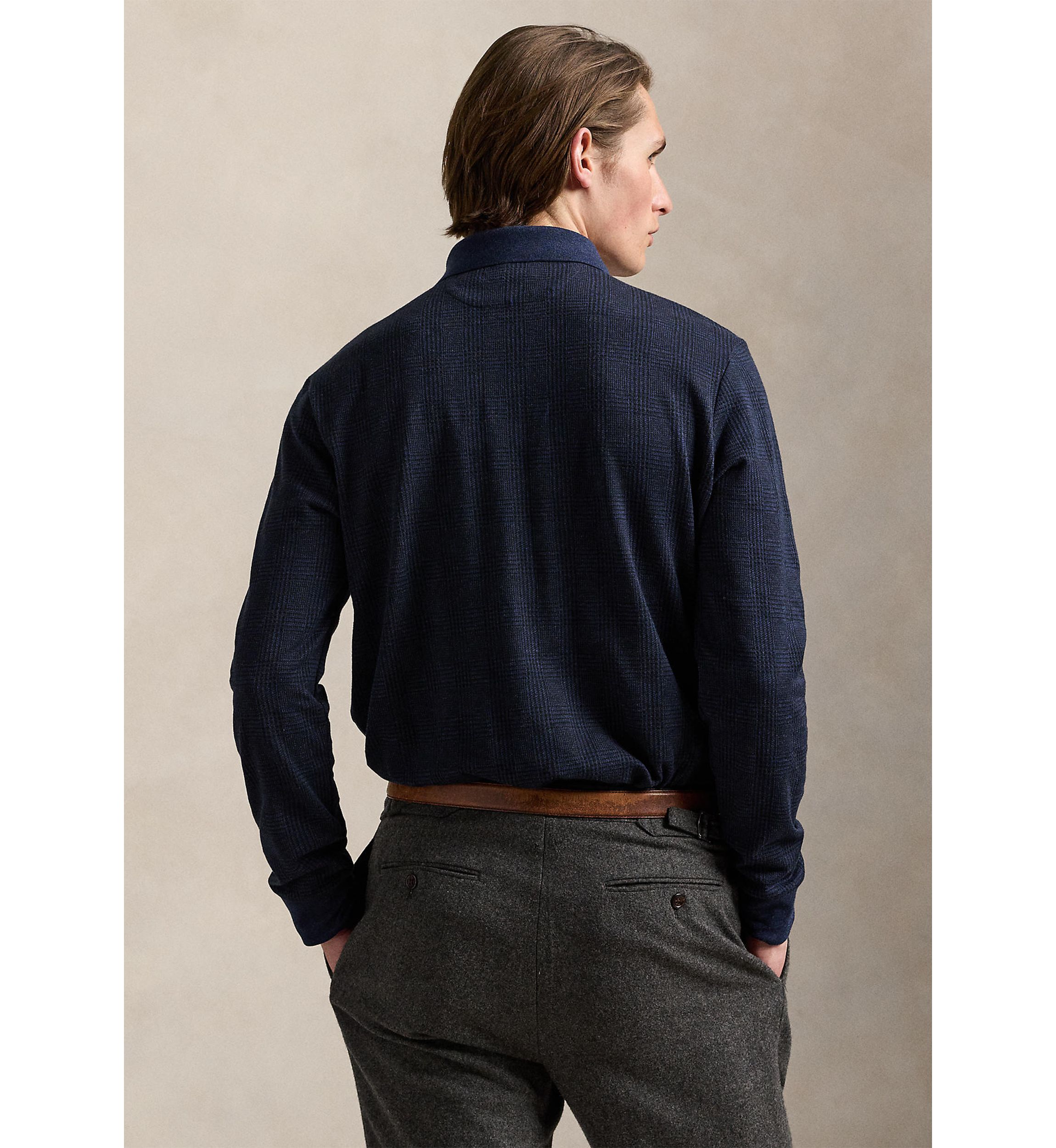 Classic Fit Glen Plaid Jersey Polo Shirt