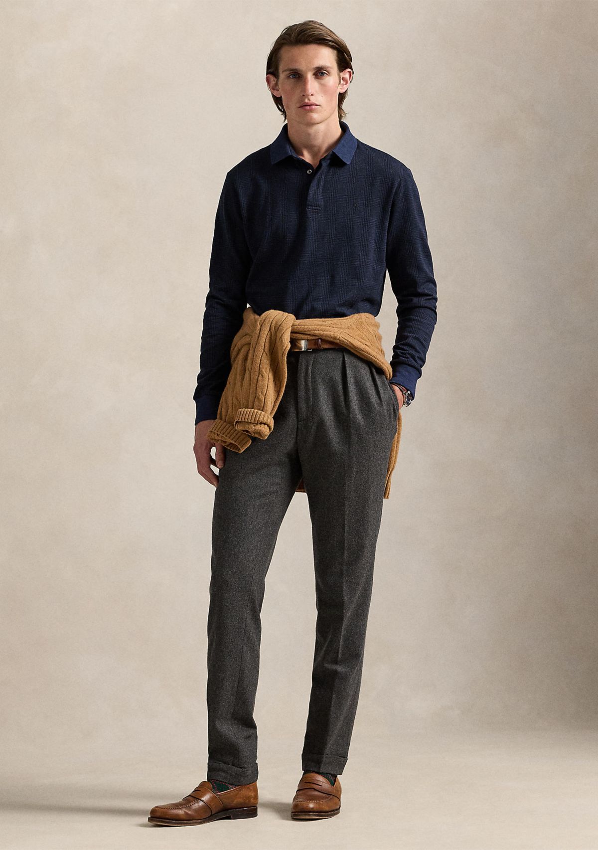 Classic Fit Glen Plaid Jersey Polo Shirt