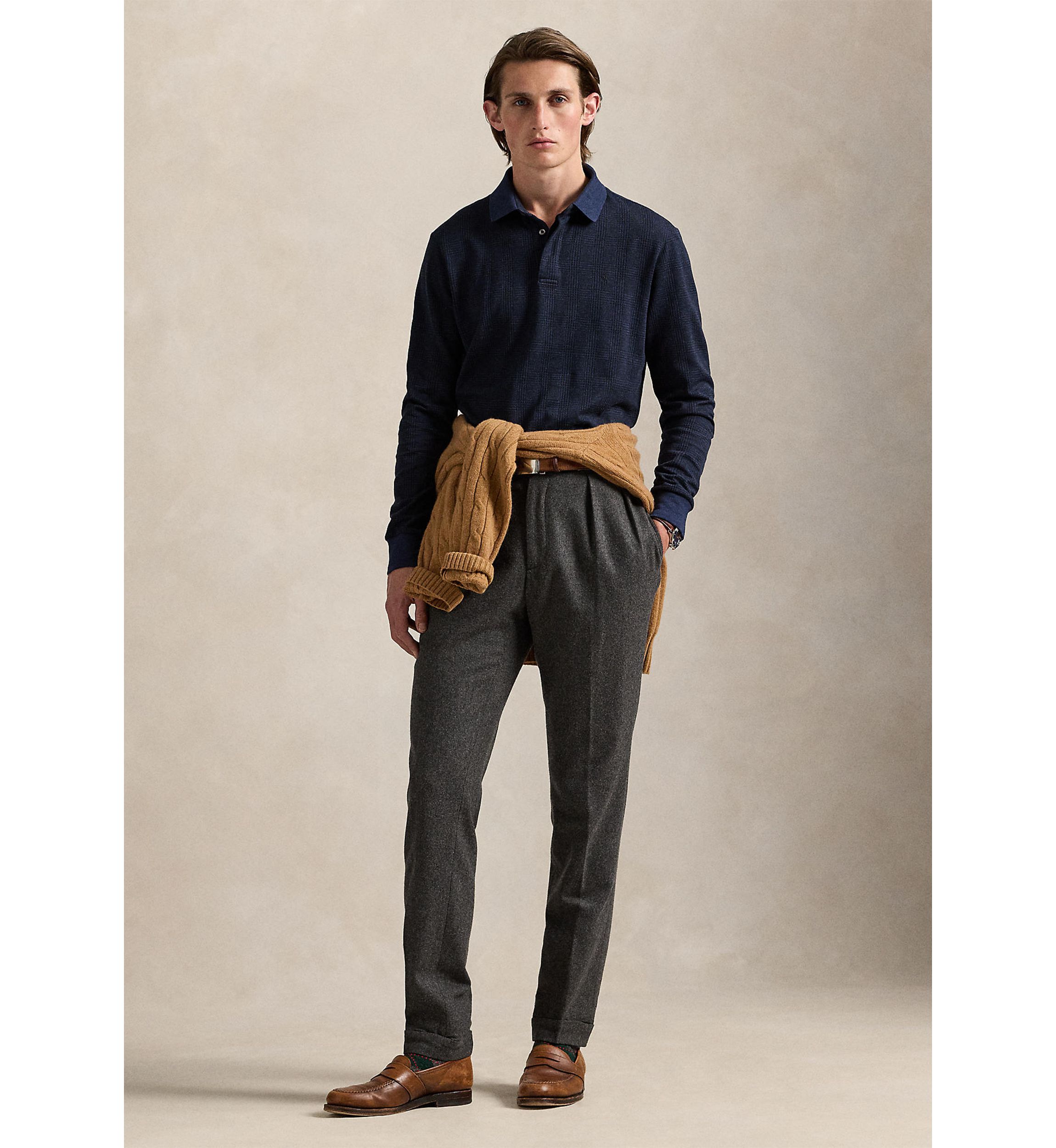 Classic Fit Glen Plaid Jersey Polo Shirt