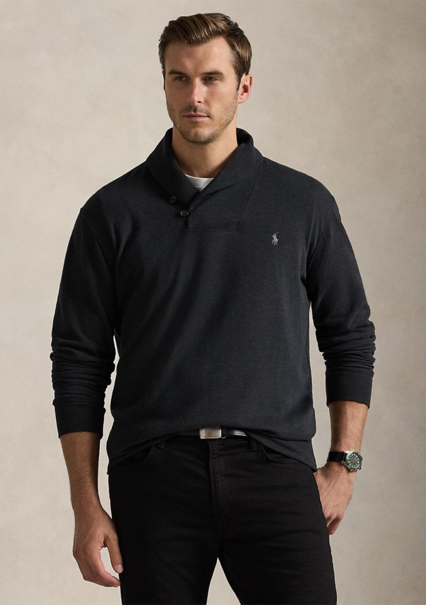 Big & Tall Luxury Jersey Shawl-Collar Pullover