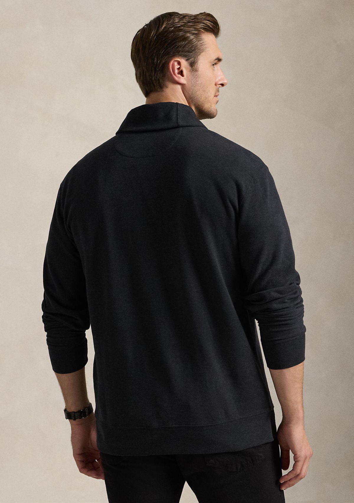 Big & Tall Luxury Jersey Shawl-Collar Pullover