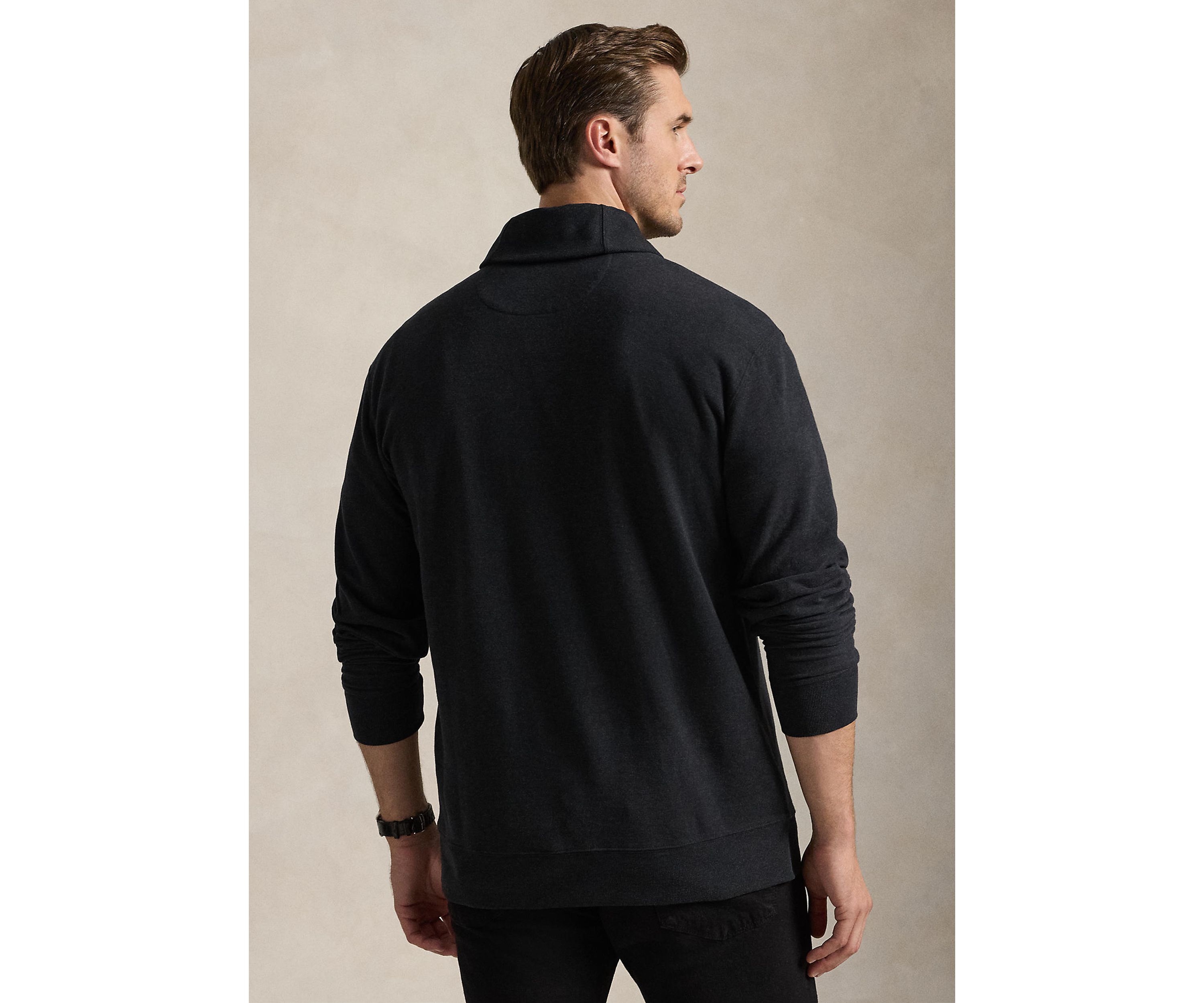 Big & Tall Luxury Jersey Shawl-Collar Pullover
