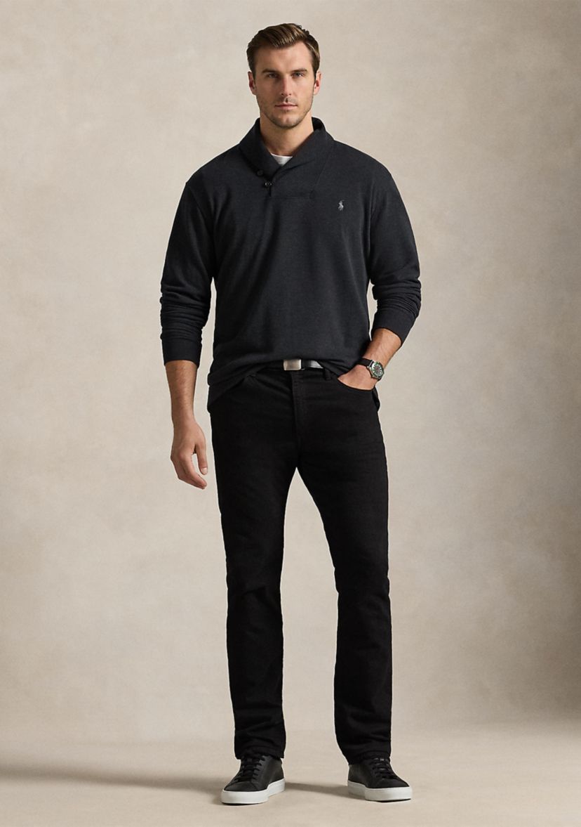Big & Tall Luxury Jersey Shawl-Collar Pullover