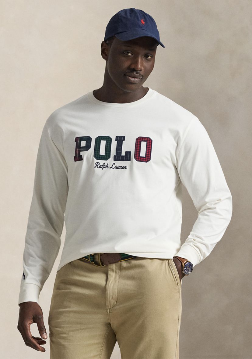 Big & Tall Plaid-Logo Jersey T-Shirt