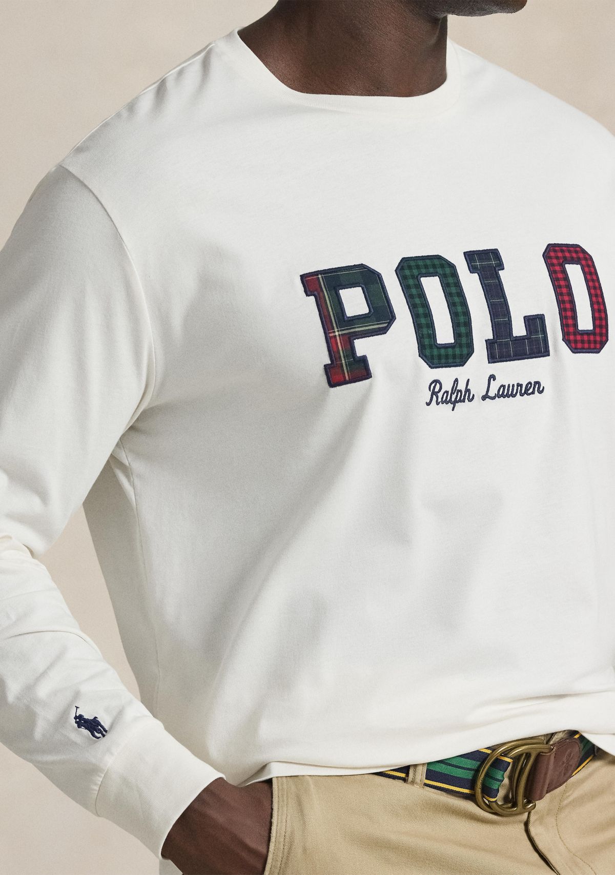 Big & Tall Plaid-Logo Jersey T-Shirt